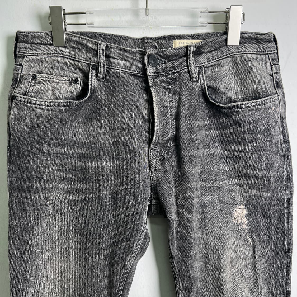 올세인츠 렉스 슬림 테이퍼드 디스트레스드 데님 팬츠 33 상품이미지4