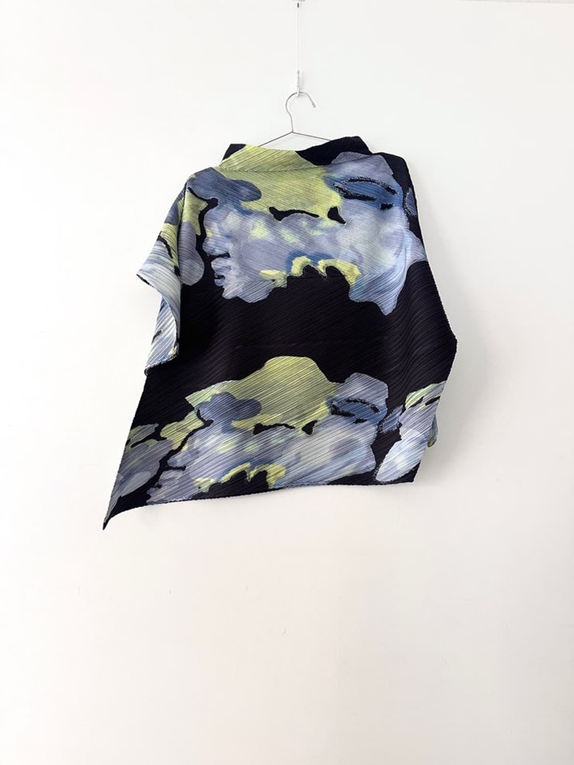 Big flower art pleats / navy & lime 상품이미지4