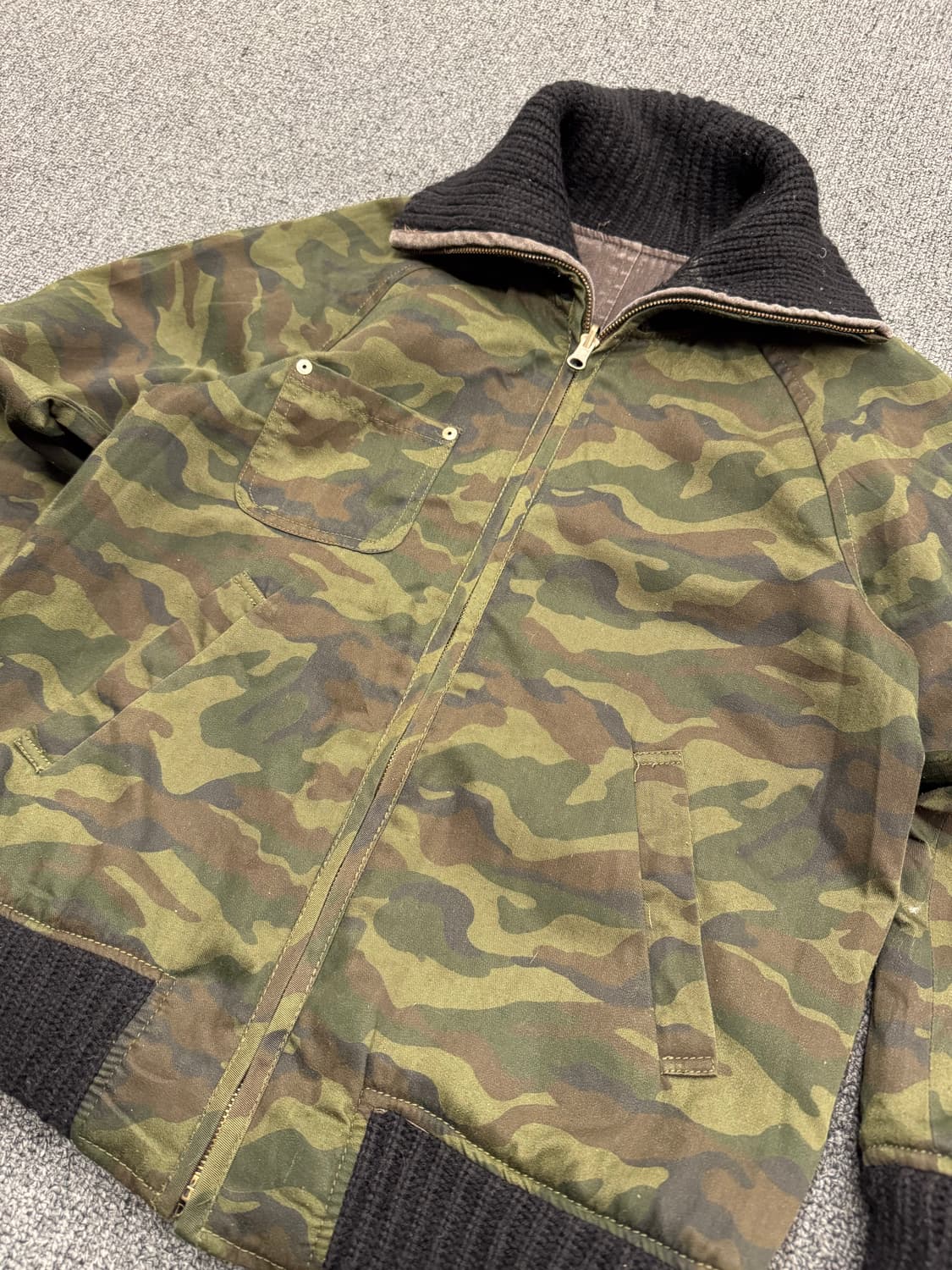 SM2 빈티지 여성 리버시블 카모 니트 점퍼 상품이미지2