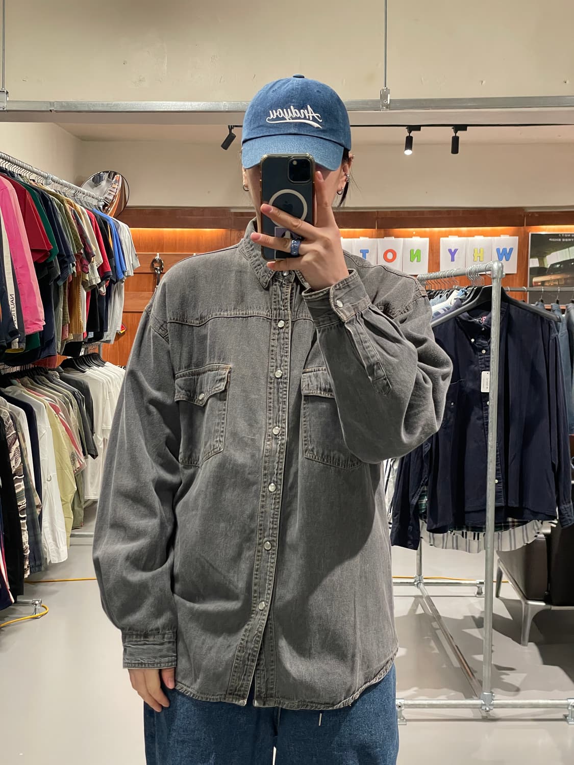 빈티지 흑청 웨스턴 셔츠 상품이미지2