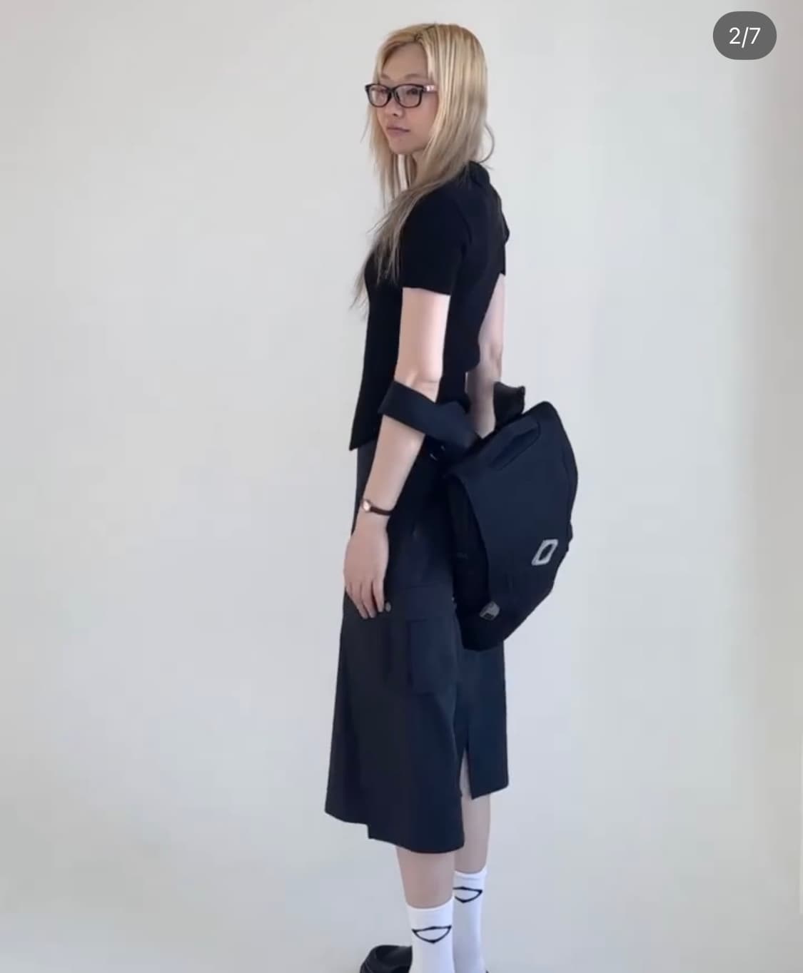 미스치프 Rhombus Flap Backpack Black 상품이미지5