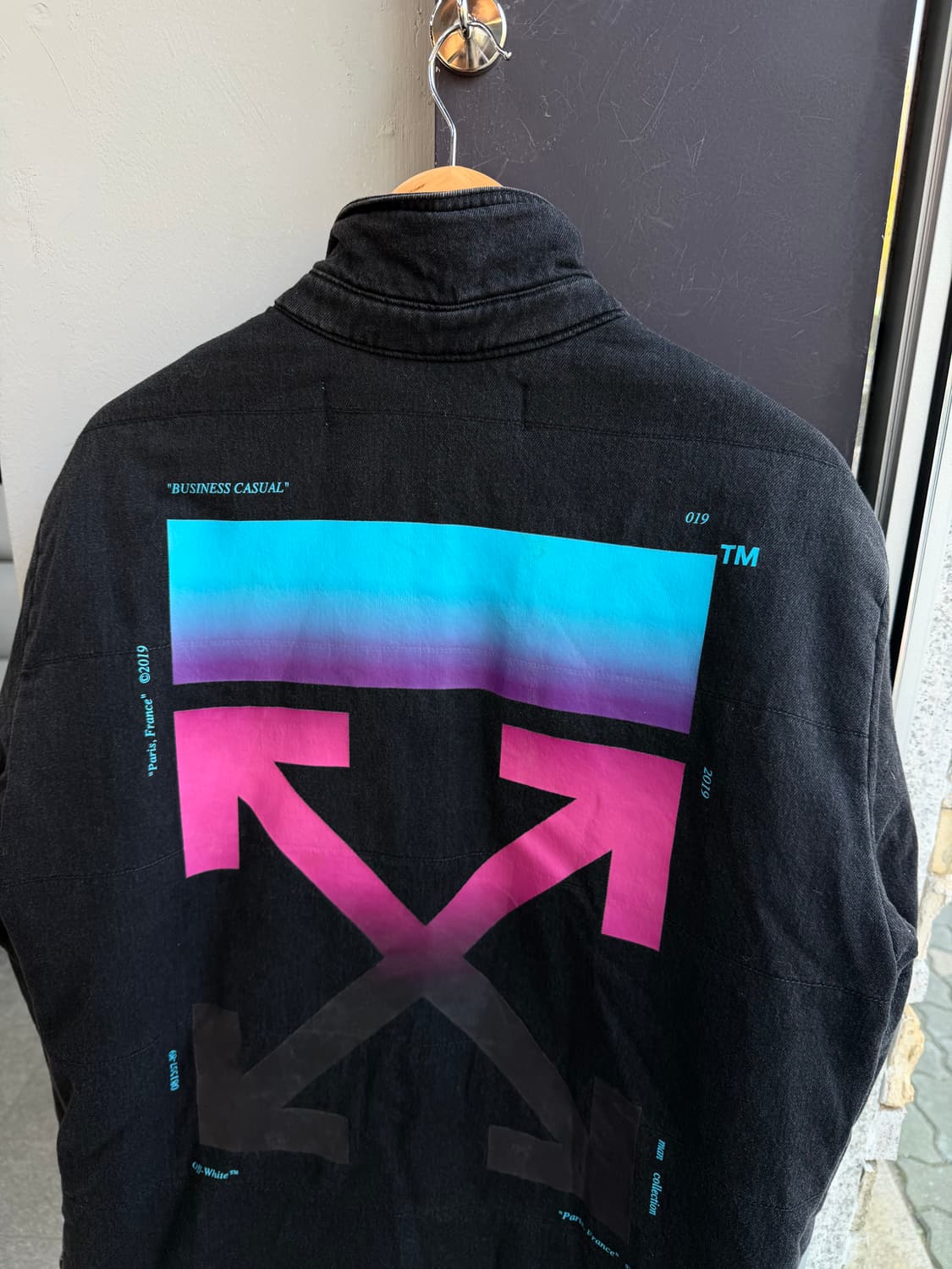 L/ 오프화이트 버질아블로 백로고 데님 패딩 상품이미지8