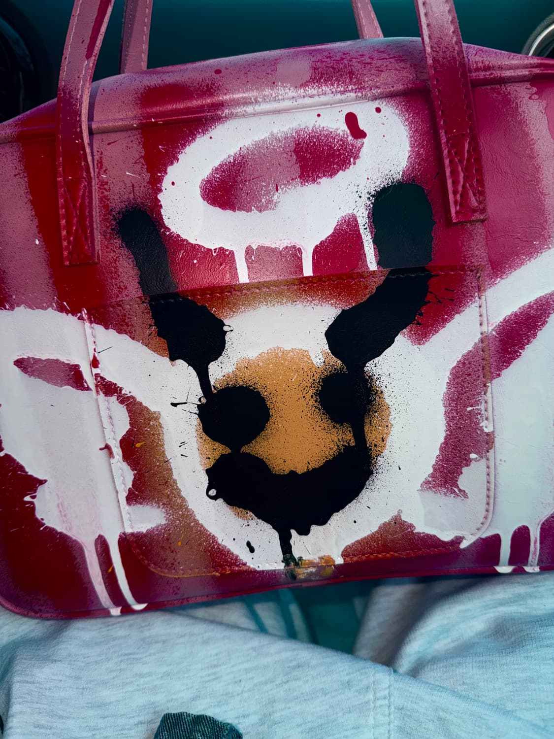 리메이크 스포티 핑크 레더 빈티지 토트백 상품이미지5