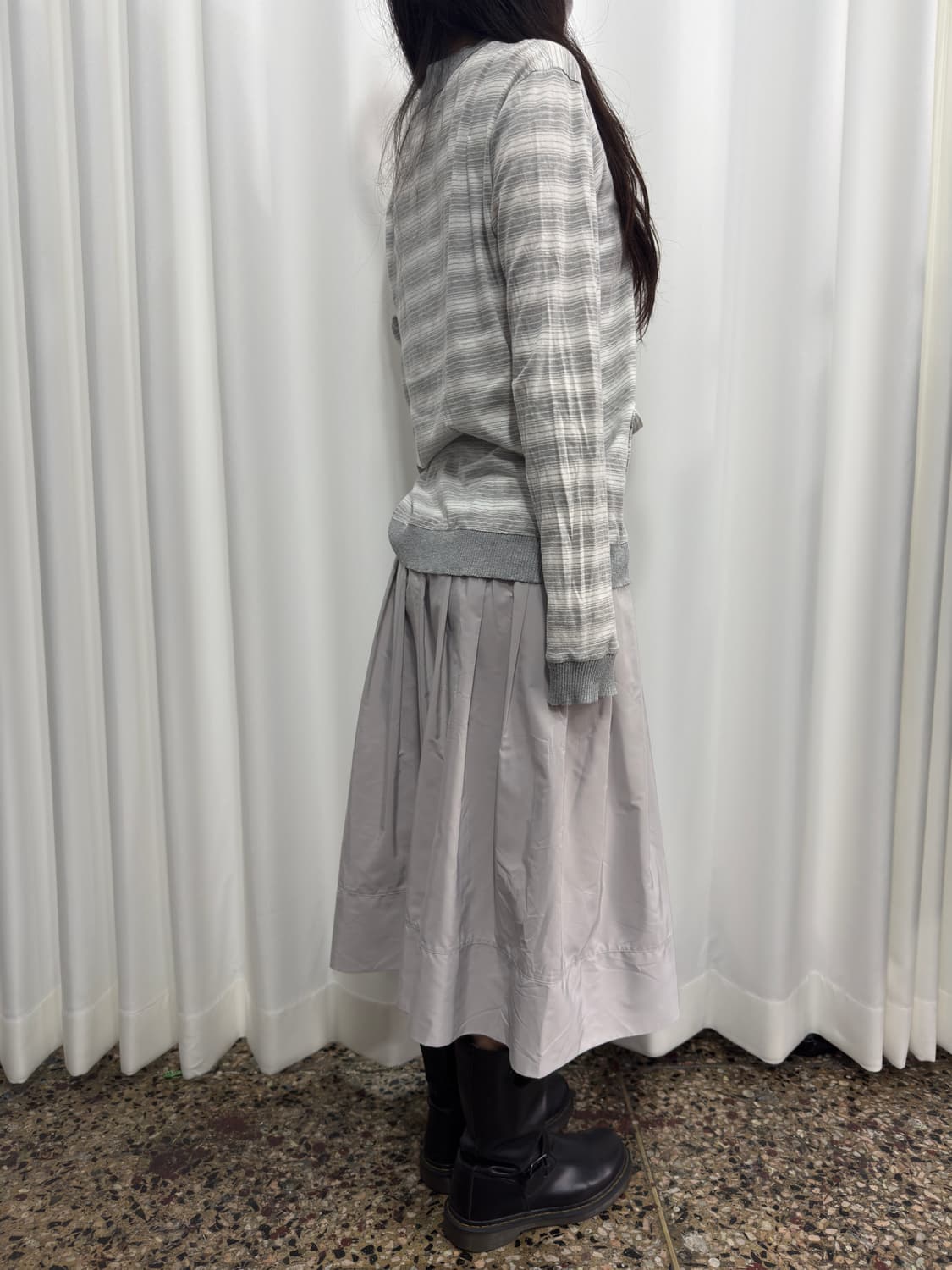 soft gray stripe cardigan 상품이미지5