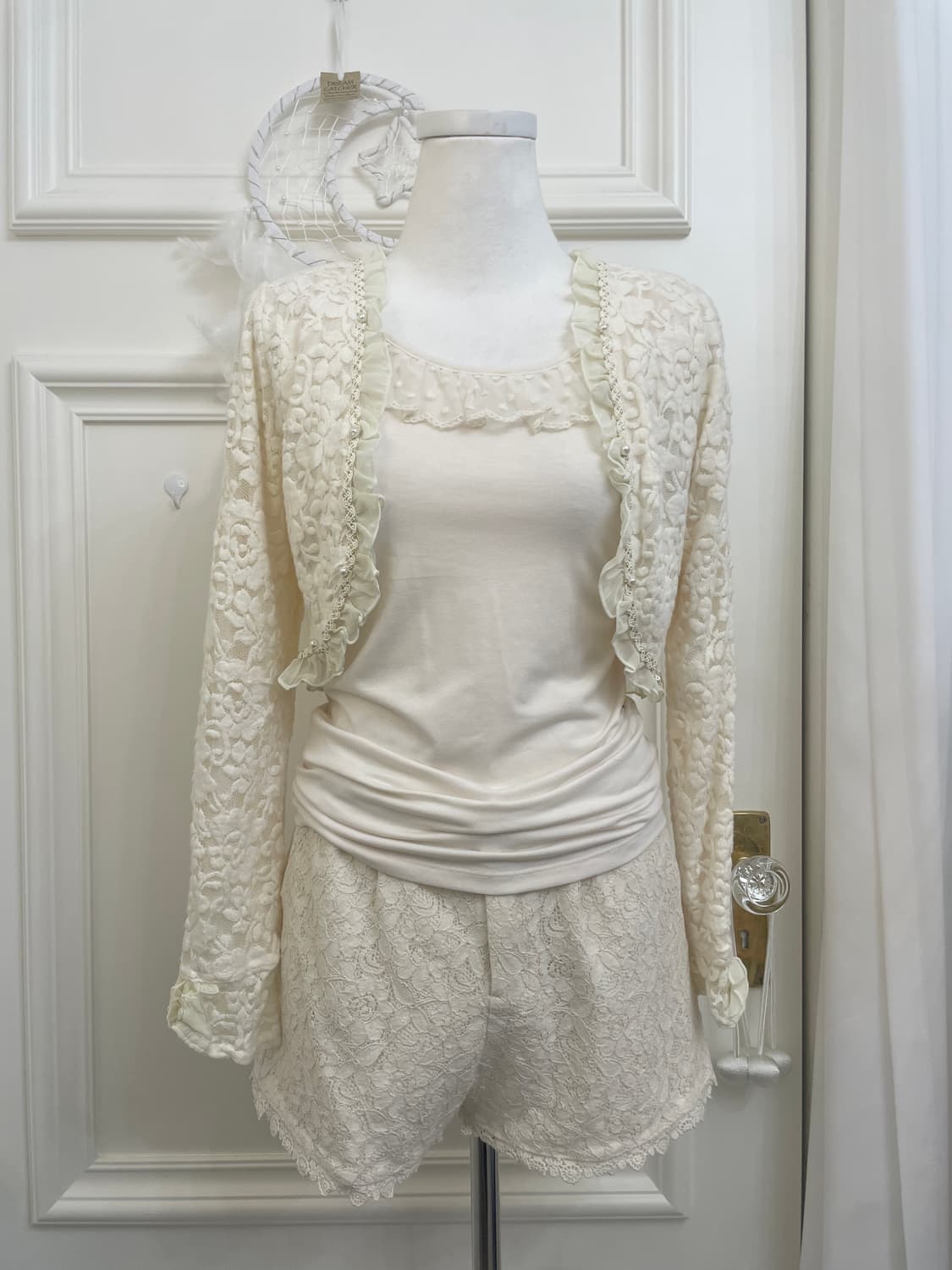 ivory dot lace ruffle cotton sleeveless 상품이미지8