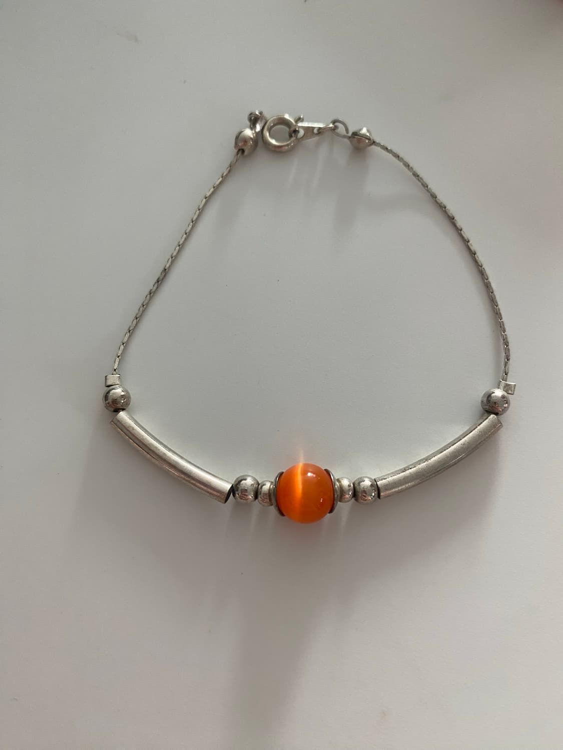 오렌지 스톤 실버톤 팔찌 상품이미지5