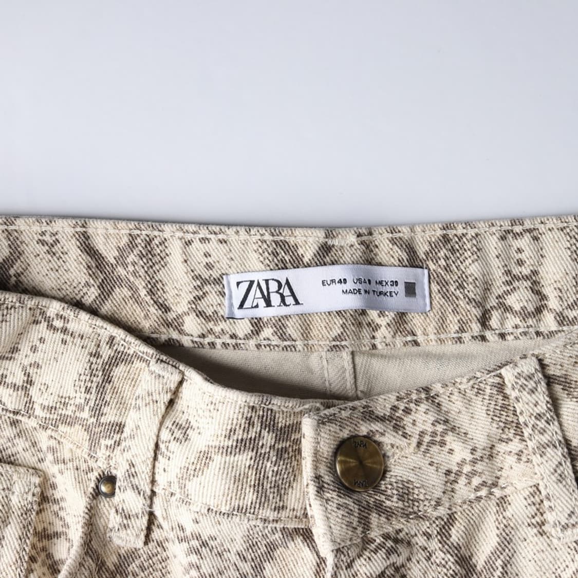 ZARA 스네이크 파이톤 패턴 코튼 팬츠 상품이미지6