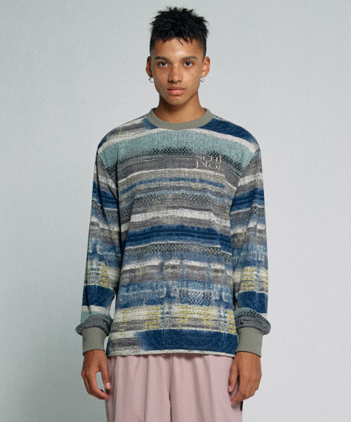 Ombrer Stripe L/S Tee Multi Blue 상품이미지2