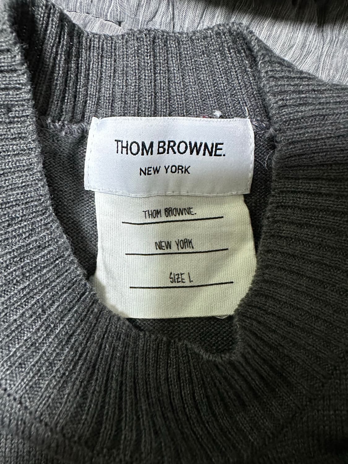 톰브라운 회색 니트 가디건 삼선 상품이미지4