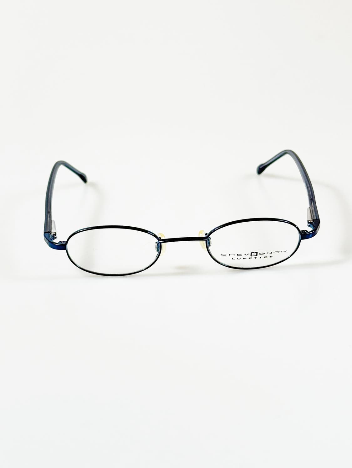 90s CHEVIGNON 블루 메탈 슬림 오벌 빈티지 안경 상품이미지2
