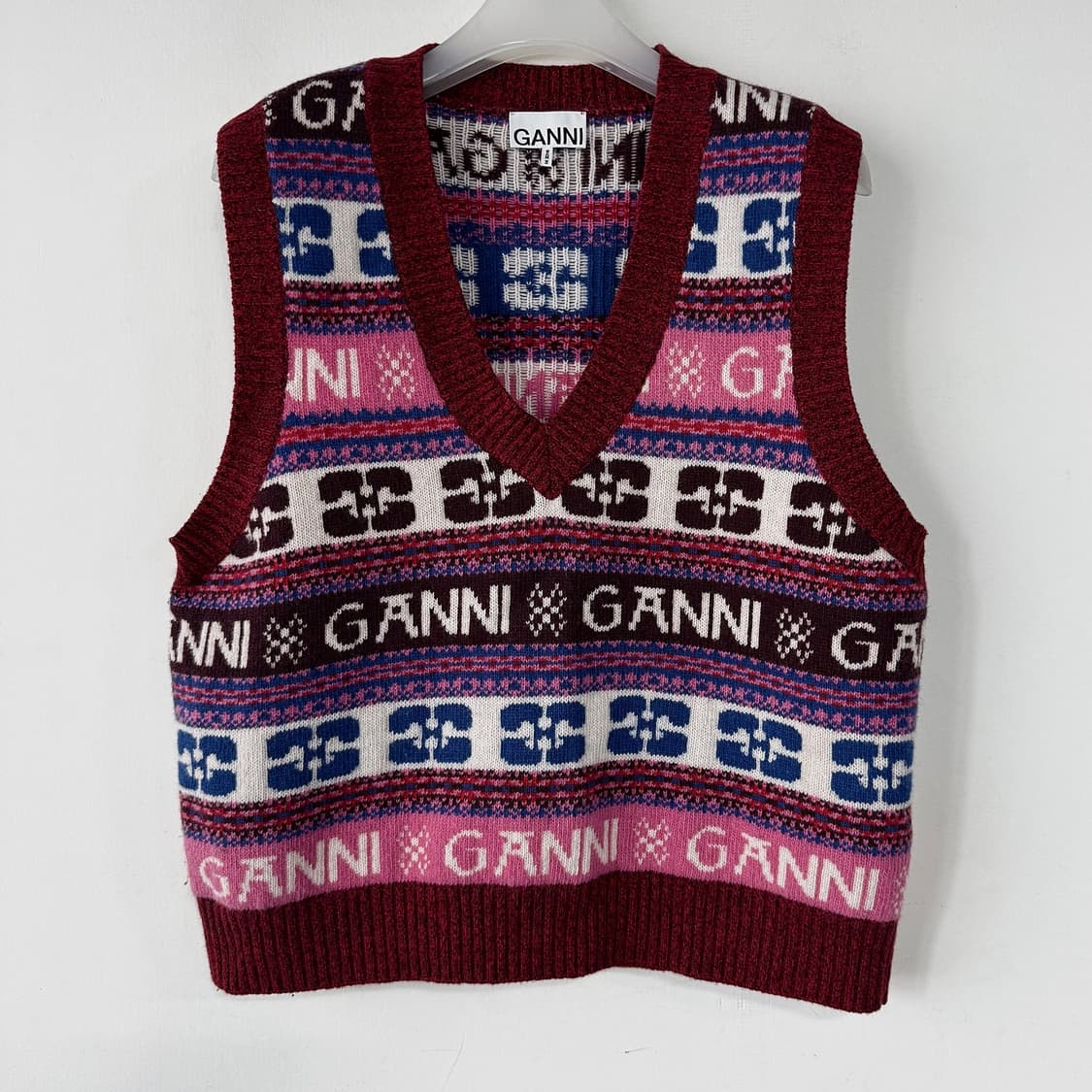가니 GANNI 23 로고 울 니트 베스트 상품이미지3