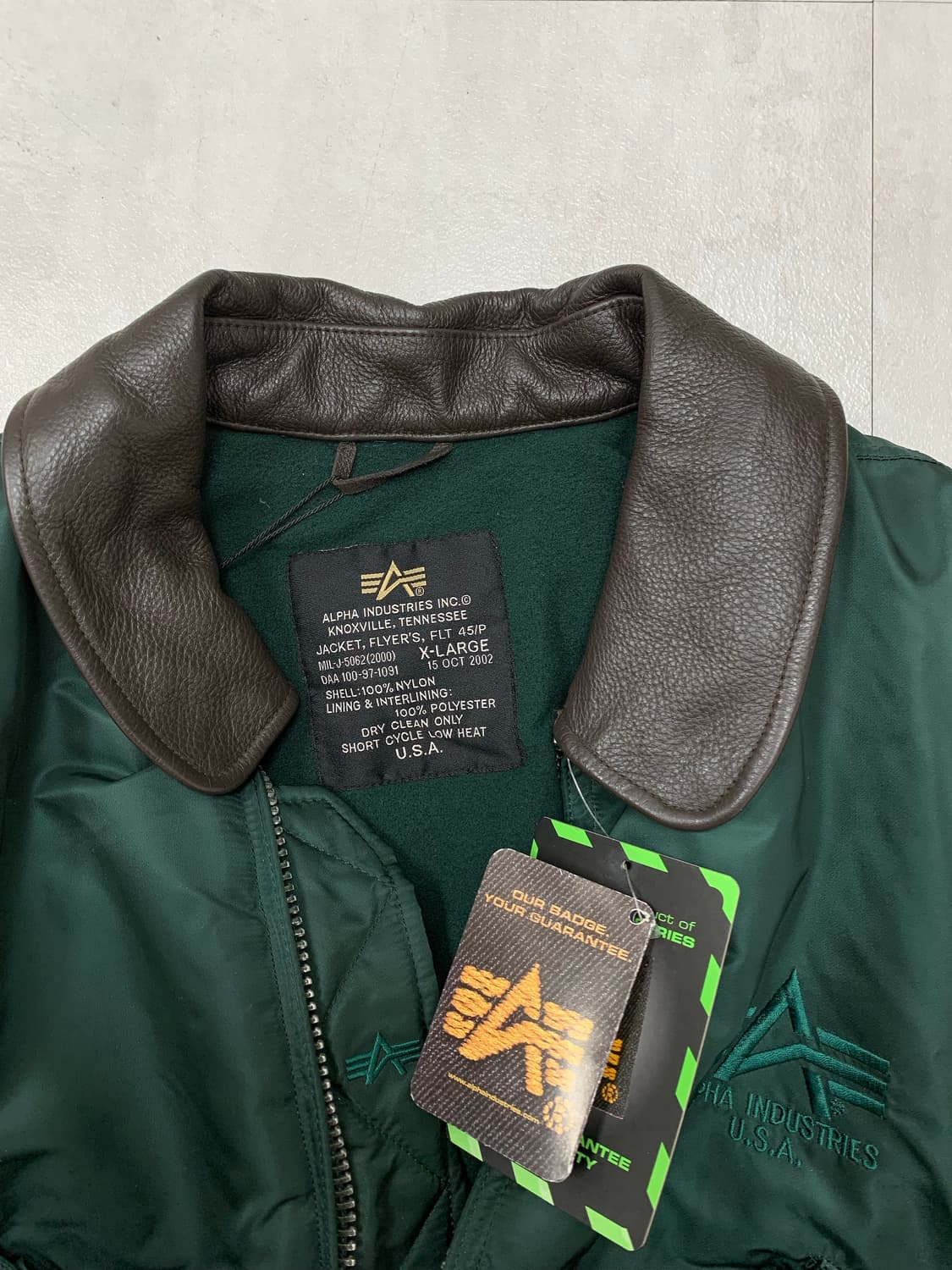 알파인더스트리 cwu  청록 가죽 봄버자켓#729 상품이미지5