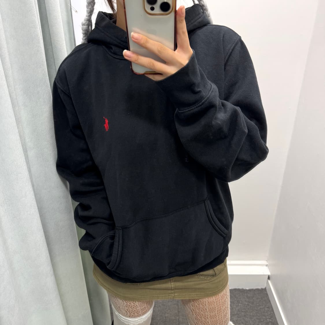 폴로 블랙 후드티 상품이미지1