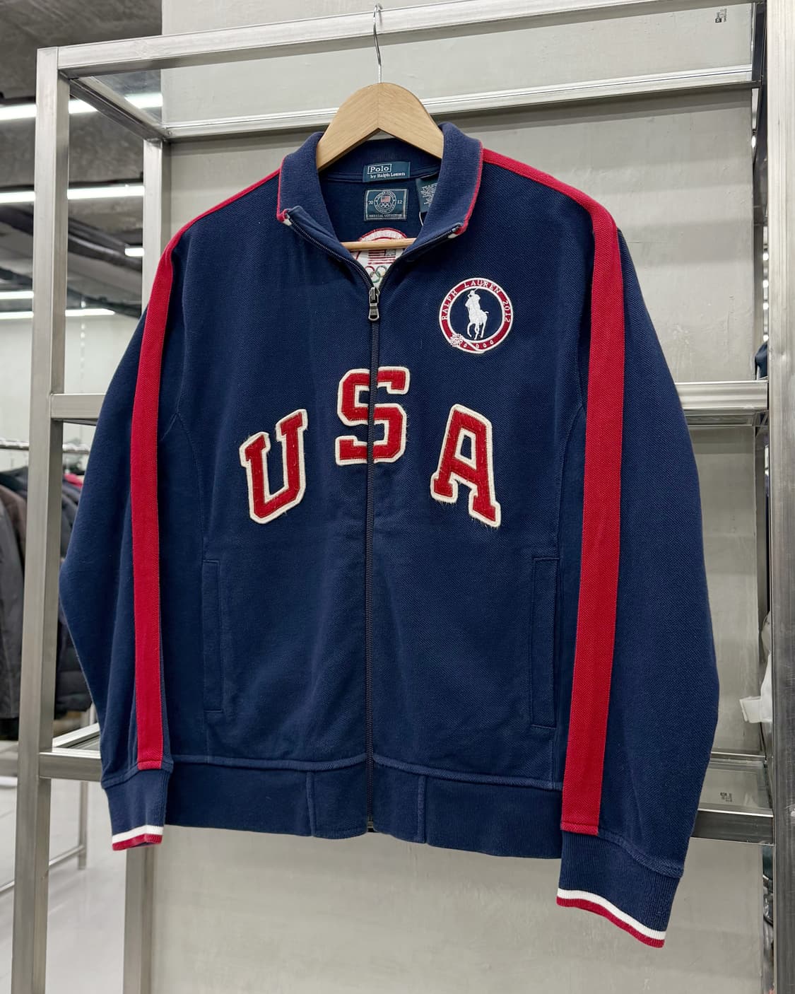 폴로 00s USA 와플 니트집업 네이비 상품이미지2