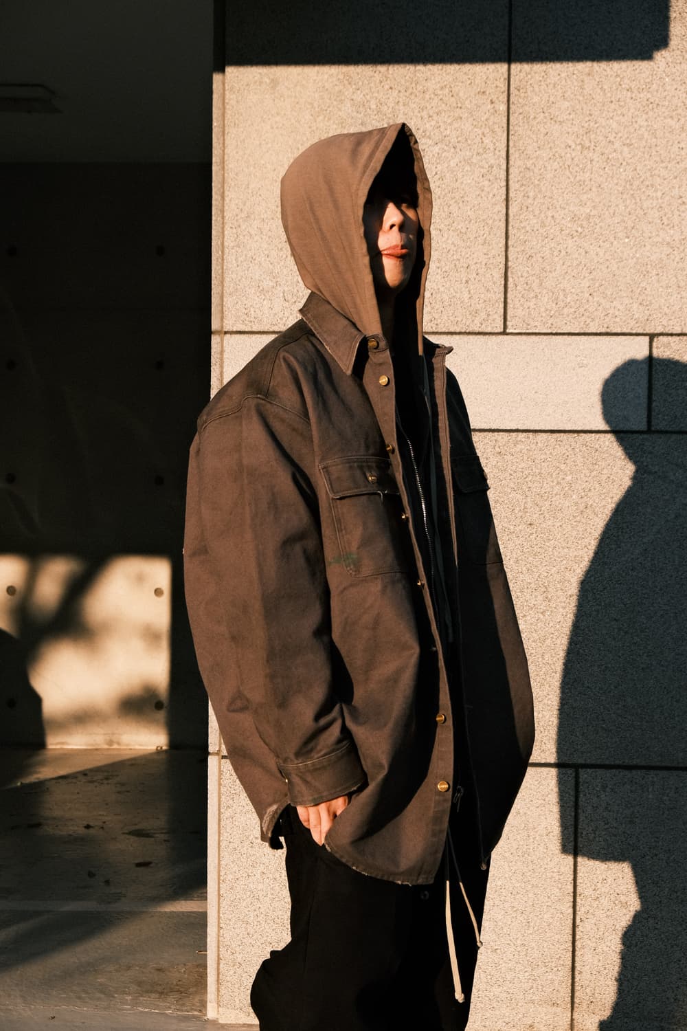 카미야 25SS 보로 덕 페인팅 셔츠 자켓 그레이 상품이미지7