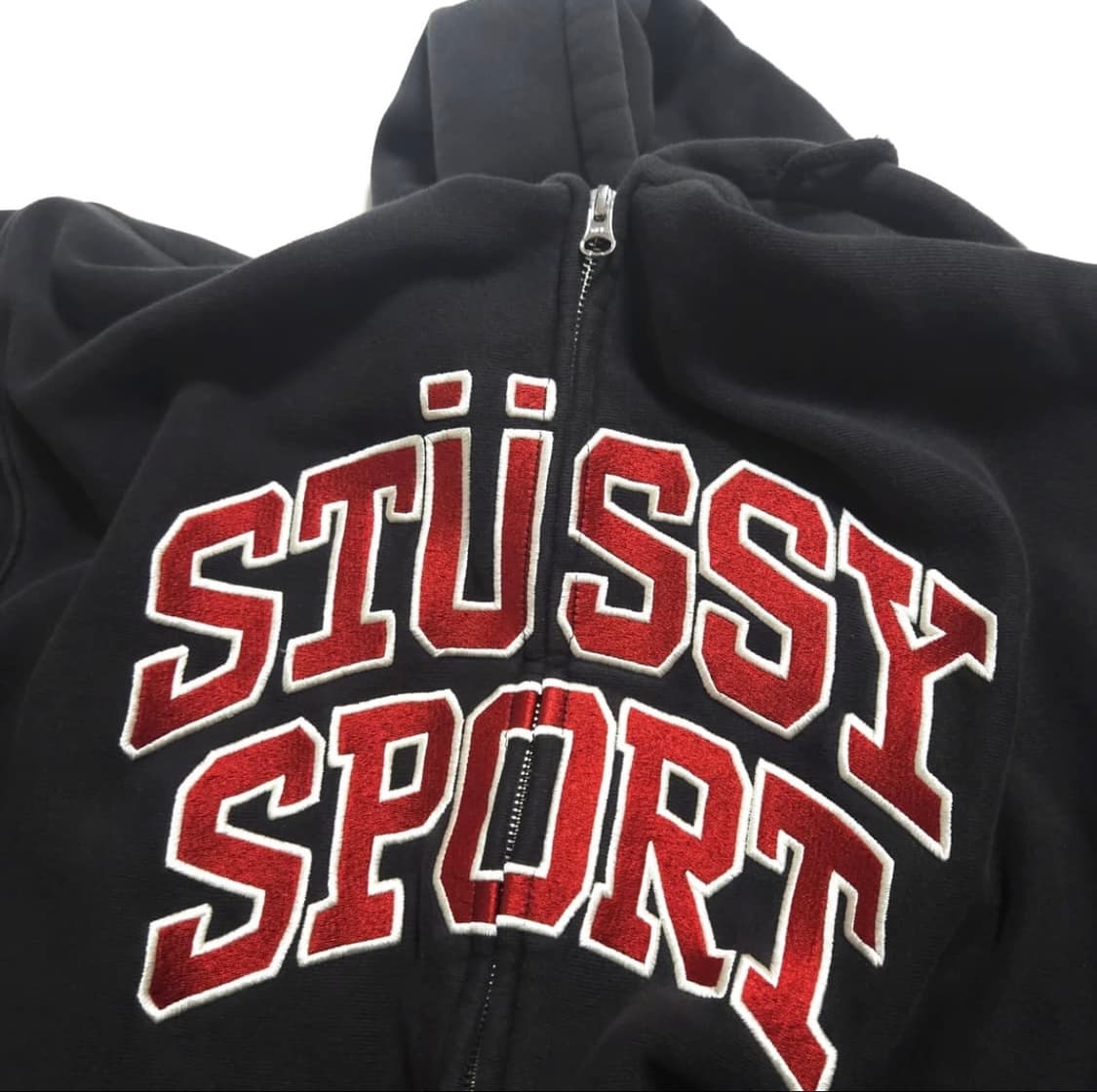 스투시 스포츠 후드집업 워시드 블랙 상품이미지4