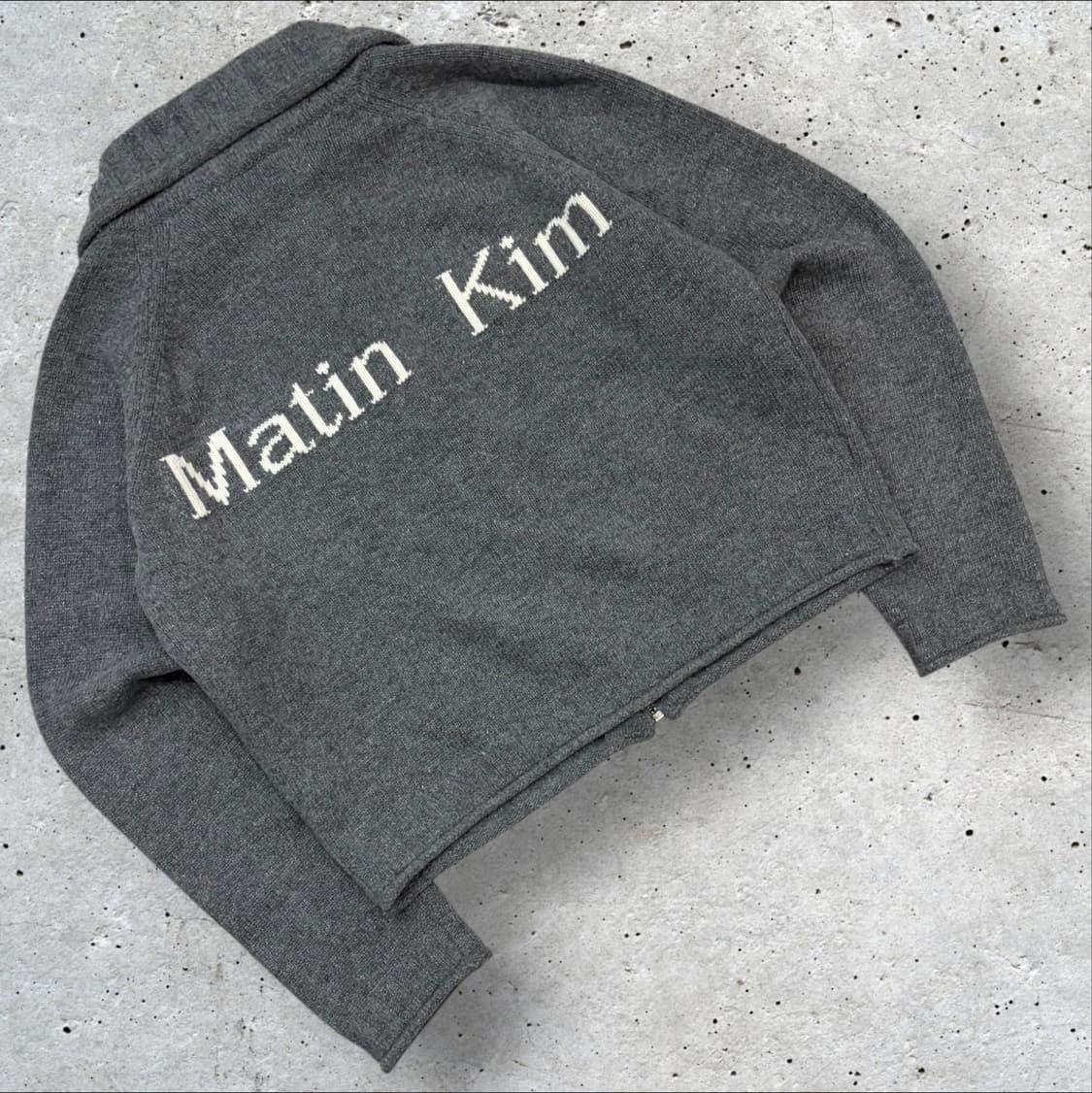 [S] 마뗑킴 울 캐시미어 그레이 니트 가디건 집업 B809 상품이미지1