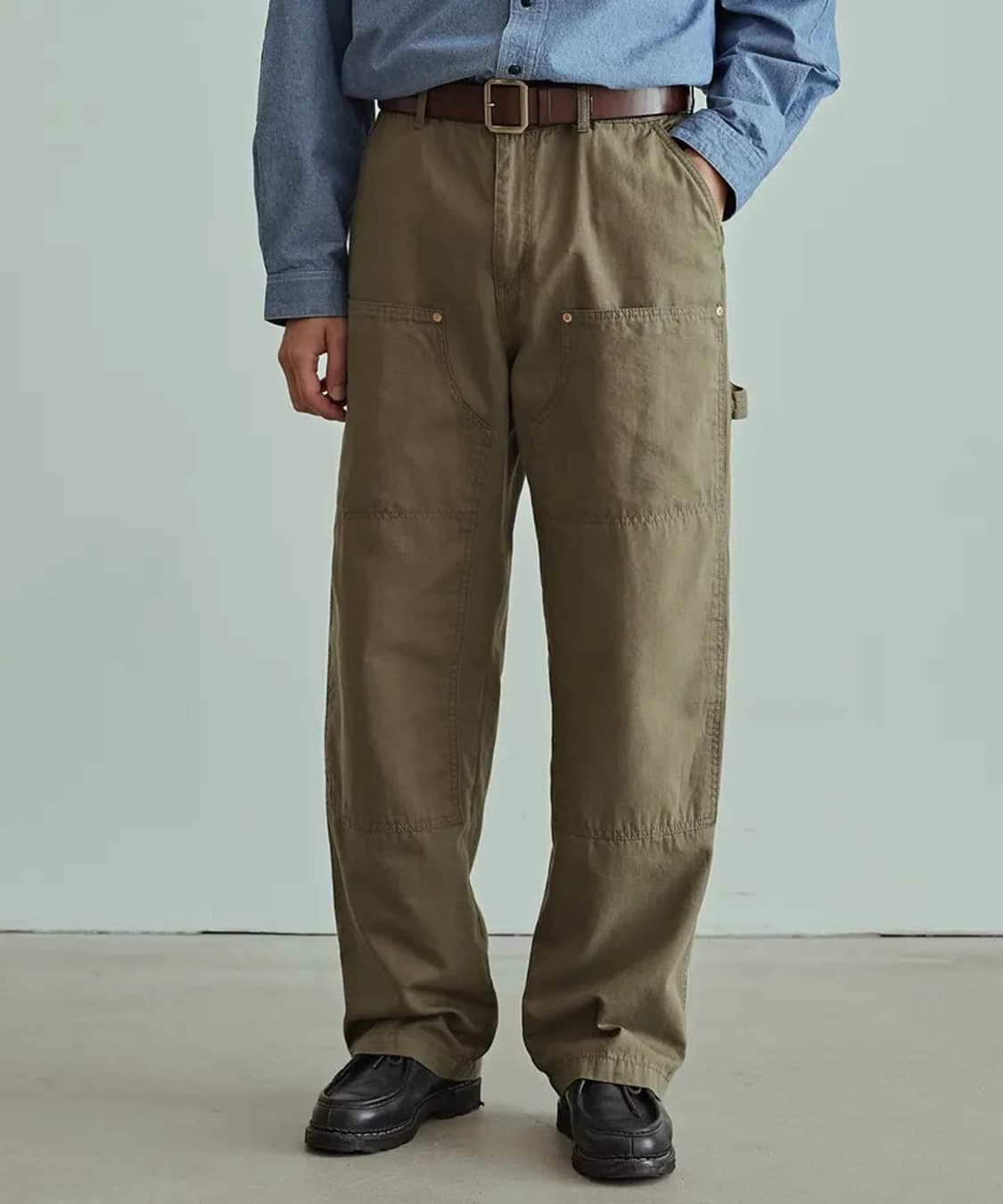 유니폼브릿지 더블니 워크팬츠 세이지 그린 상품이미지1