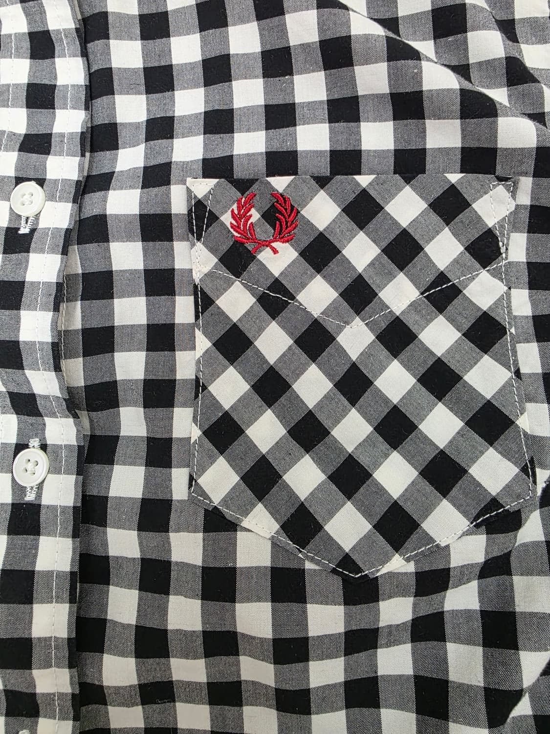 프레드페리 여성 깅엄 체크 셔츠 S 상품이미지3