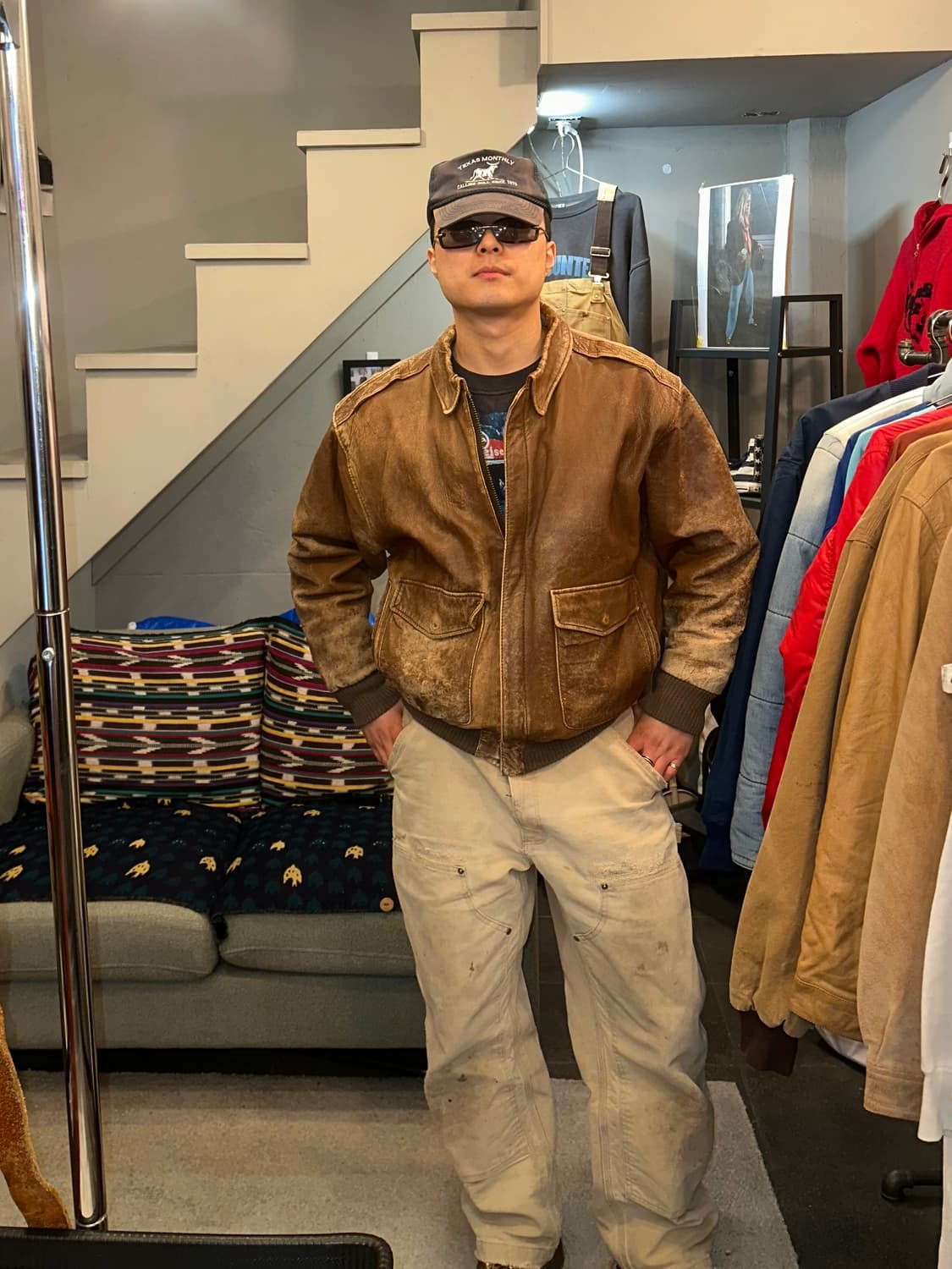 80’s Avirex A-2 hard aging flight jacket 상품이미지1