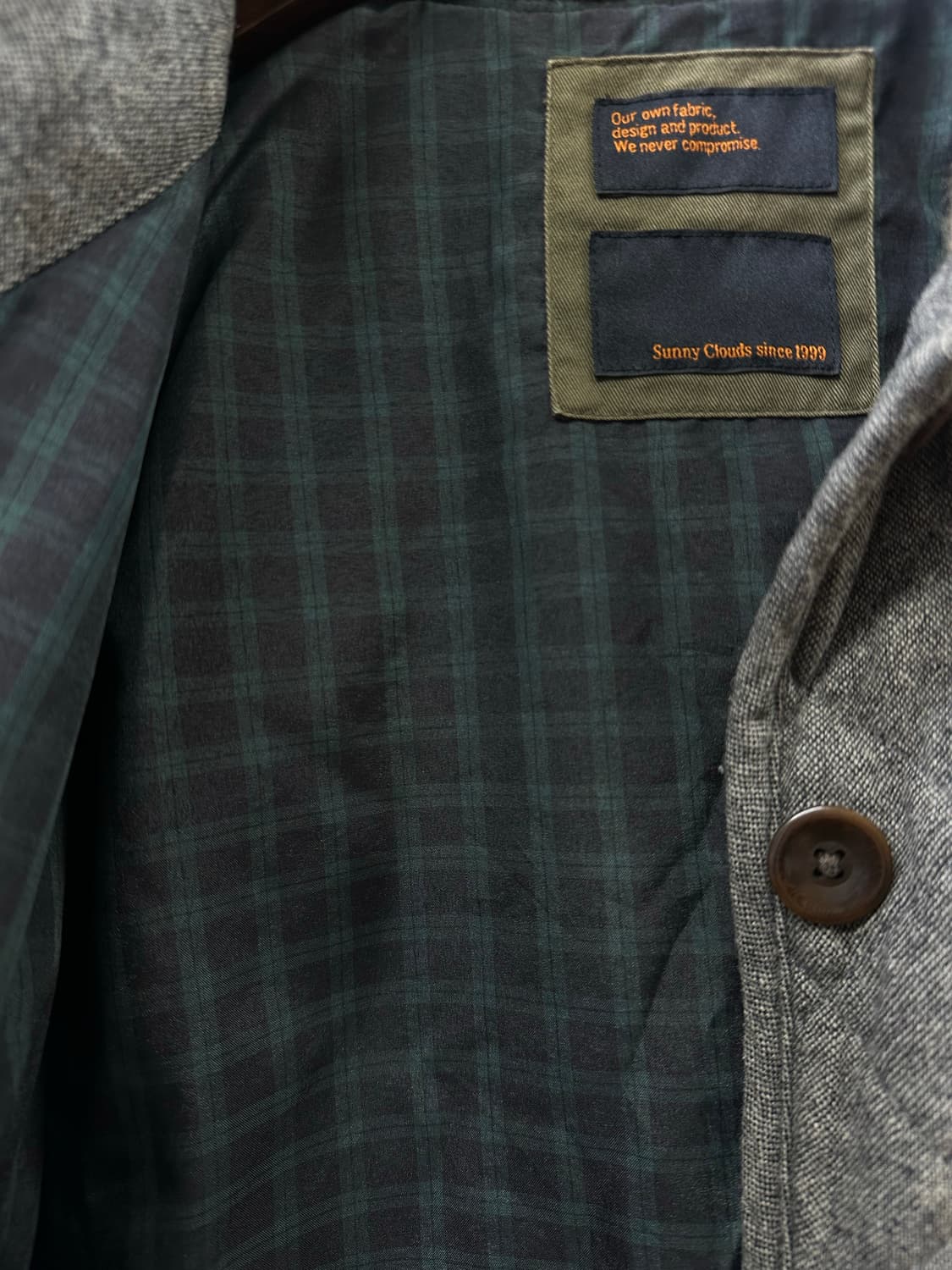 일본빈티지 Sunny Clouds 울 혼방 퍼 트리밍 퀼팅 코트 상품이미지3