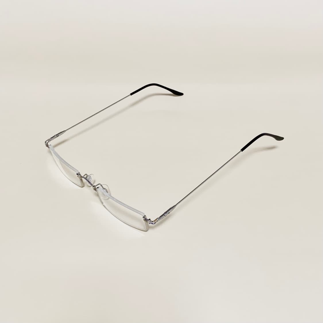 877 데드스탁 역반무테 안경 슬림 직사각 메탈 빈티지 남녀공용 가벼운 상품이미지2