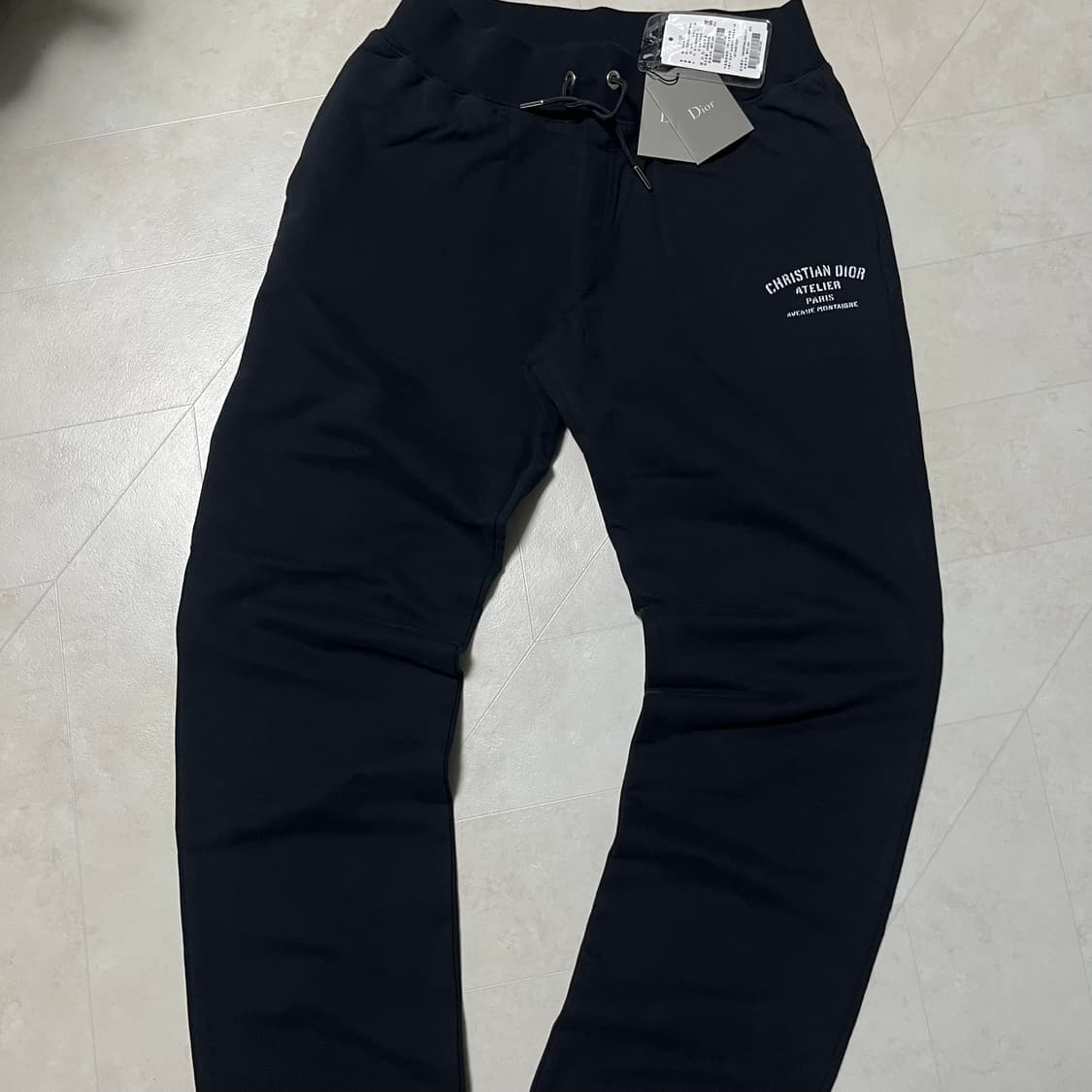 [새상품]디올 로고 스웨트 조거팬츠 네이비 상품이미지4