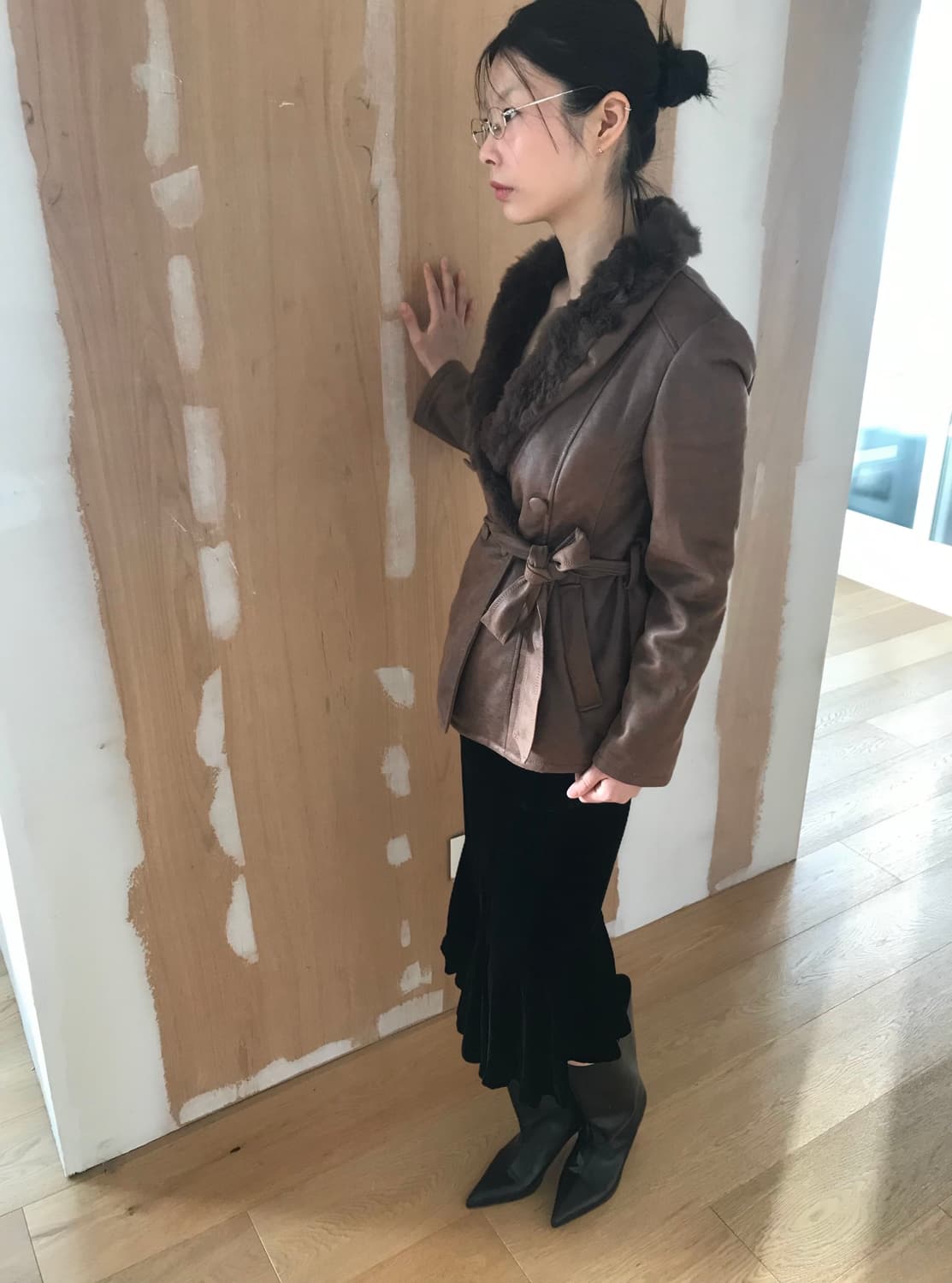 vintage button fur jacket 상품이미지4