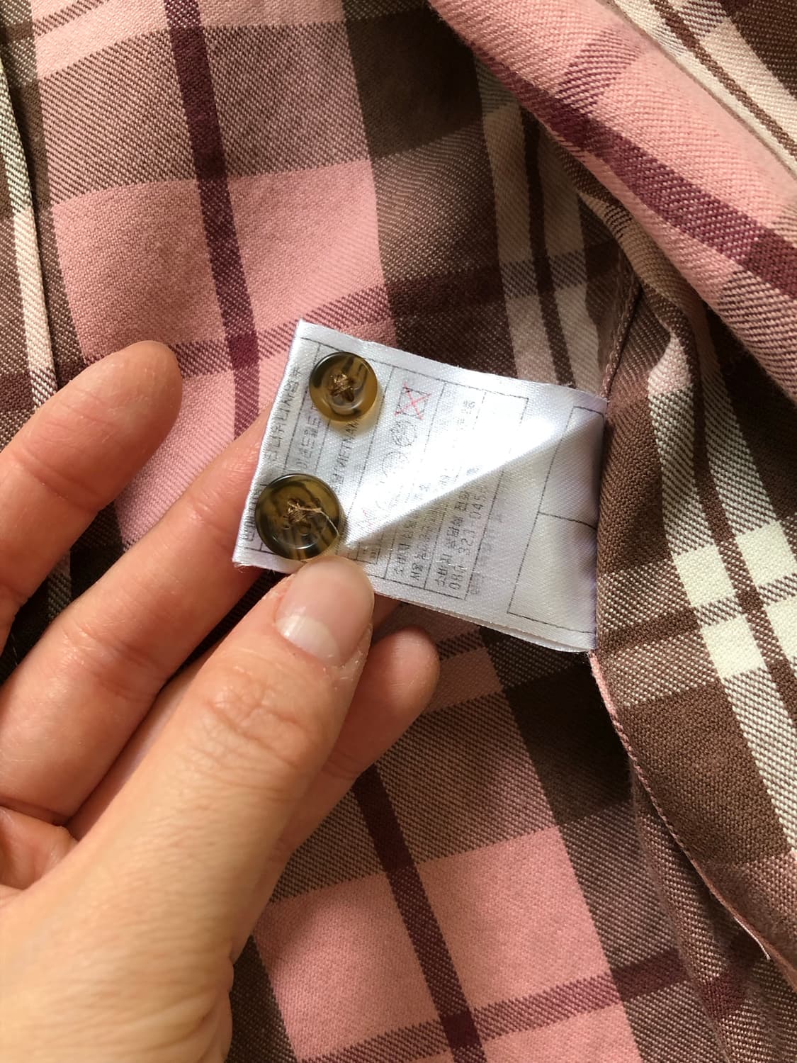 M 티니위니 핑크 체크 셔츠 남방 y2k 빈티지 상품이미지5