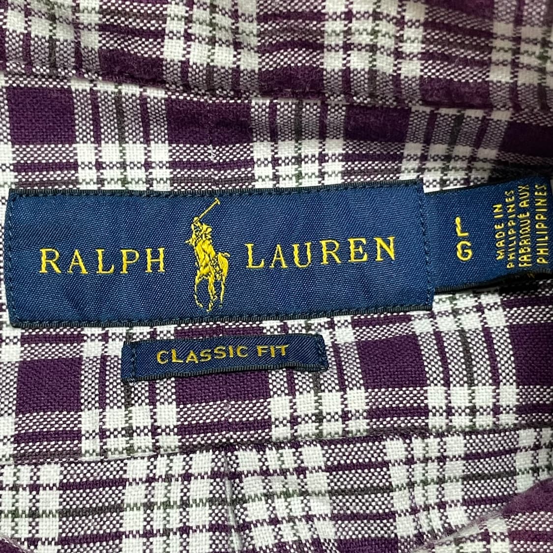 POLO 폴로 랄프로렌 포플린 퍼플 체크 셔츠 상품이미지7