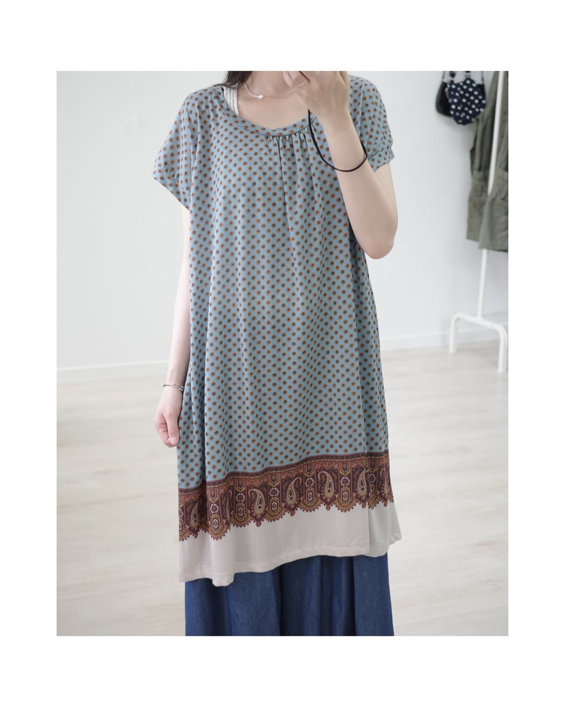 수나오쿠와하라 Sunao kuwahara mint dot one-piec 상품이미지4