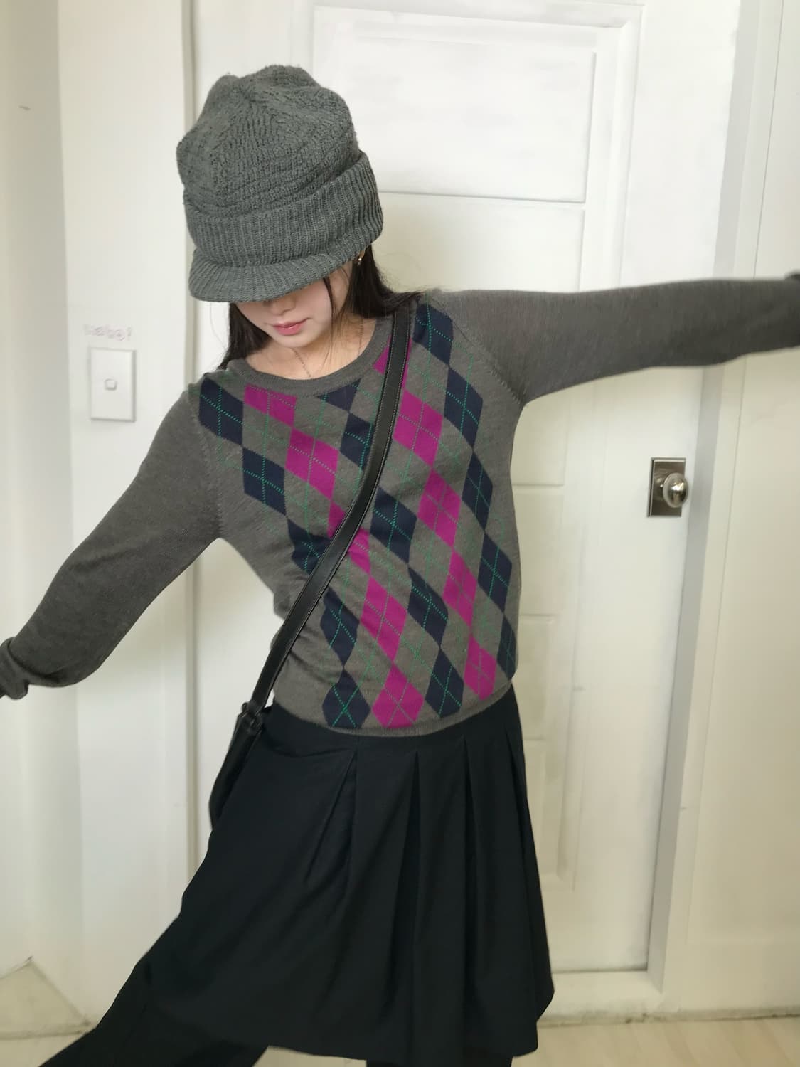 아가일 패턴 니트 상품이미지3