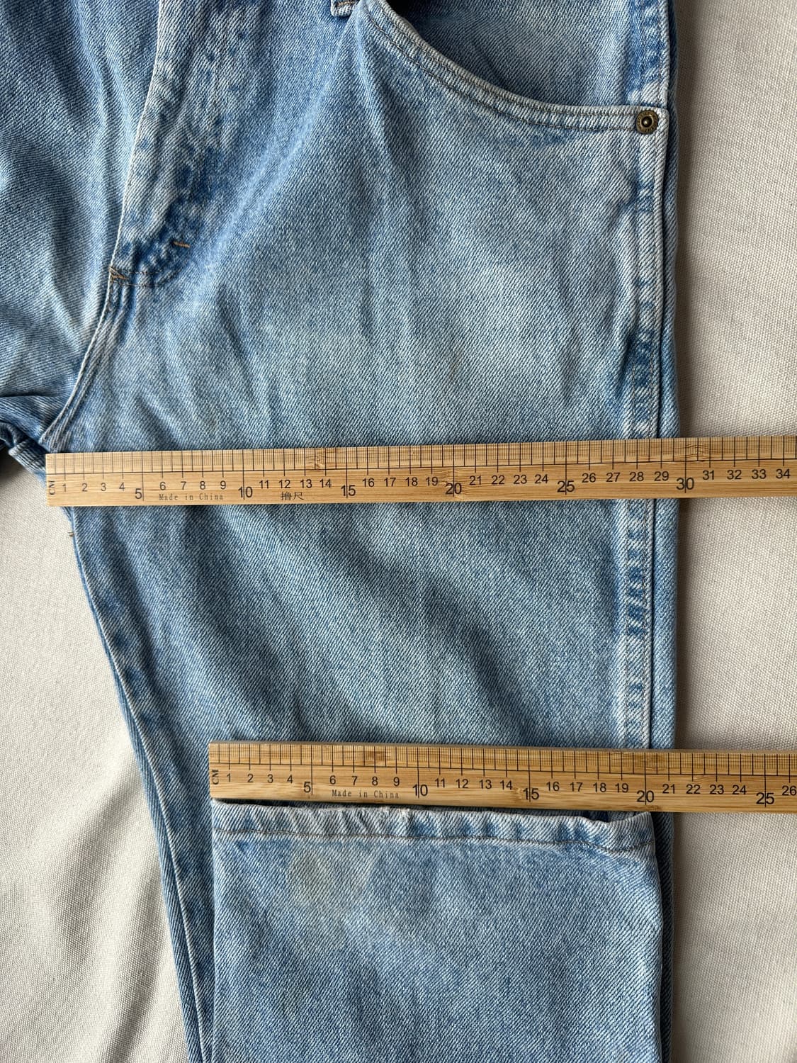 랭글러 어센틱 레귤러핏 연청 데님팬츠 32 상품이미지10