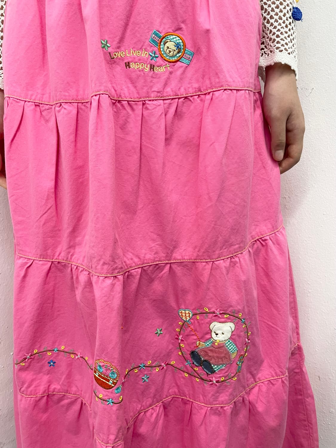 핑크 키치 자수 캉캉 롱스커트 *레어🧸💖 상품이미지2