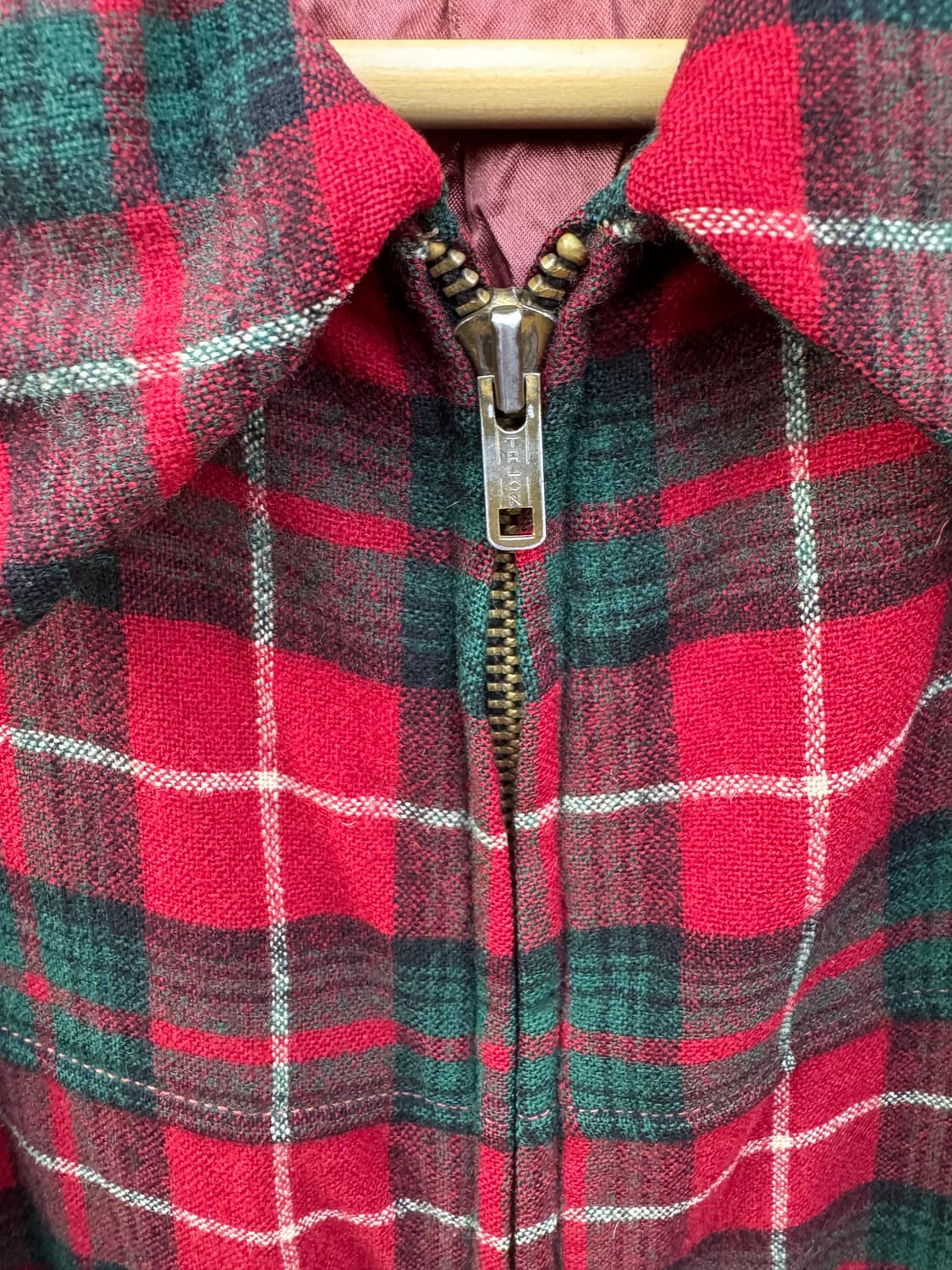 40s 펜들턴 슈퍼 빈티지 체크 울 블루종 자켓 상품이미지5