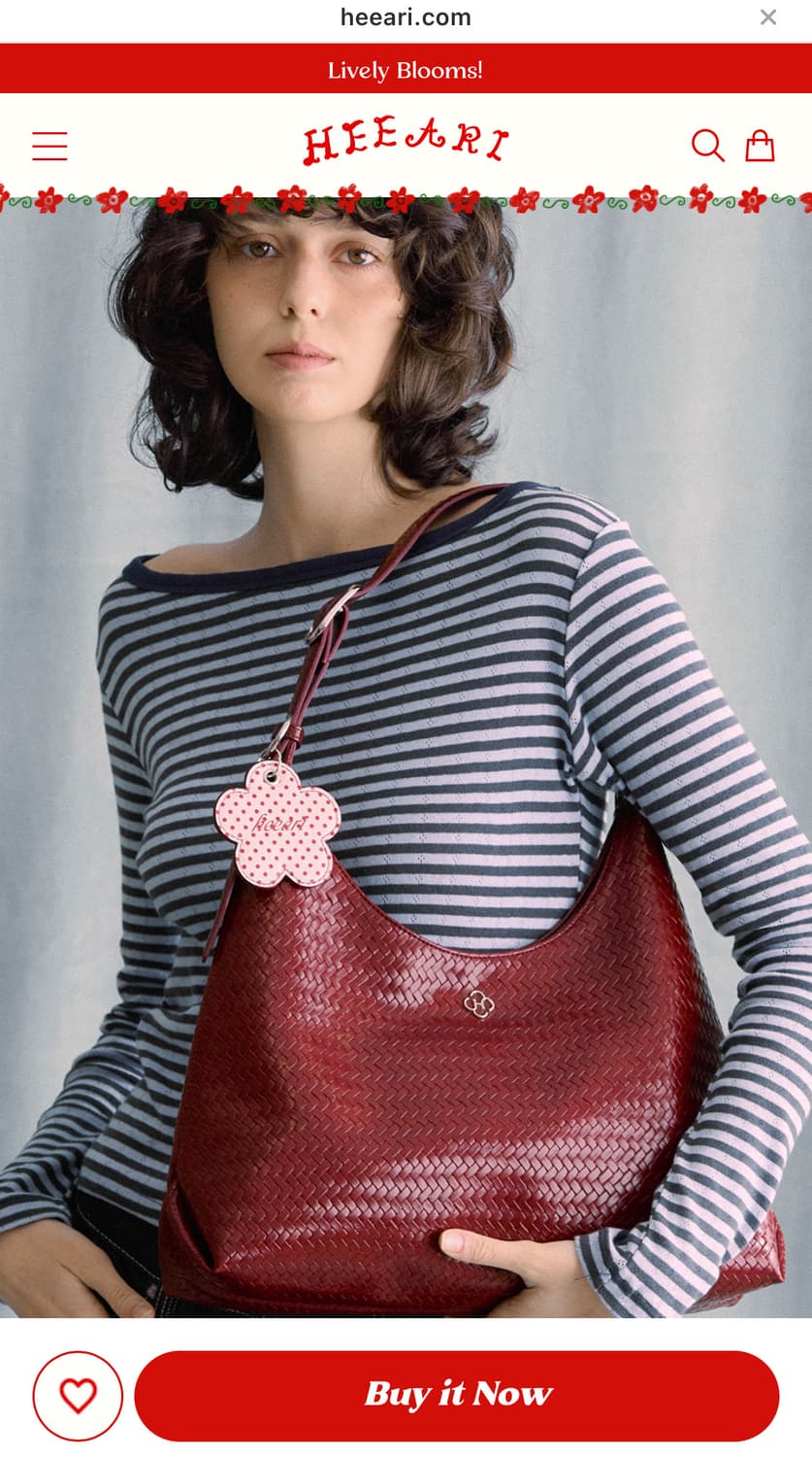 히어리 아이비 위빙 숄더백_레드 상품이미지2