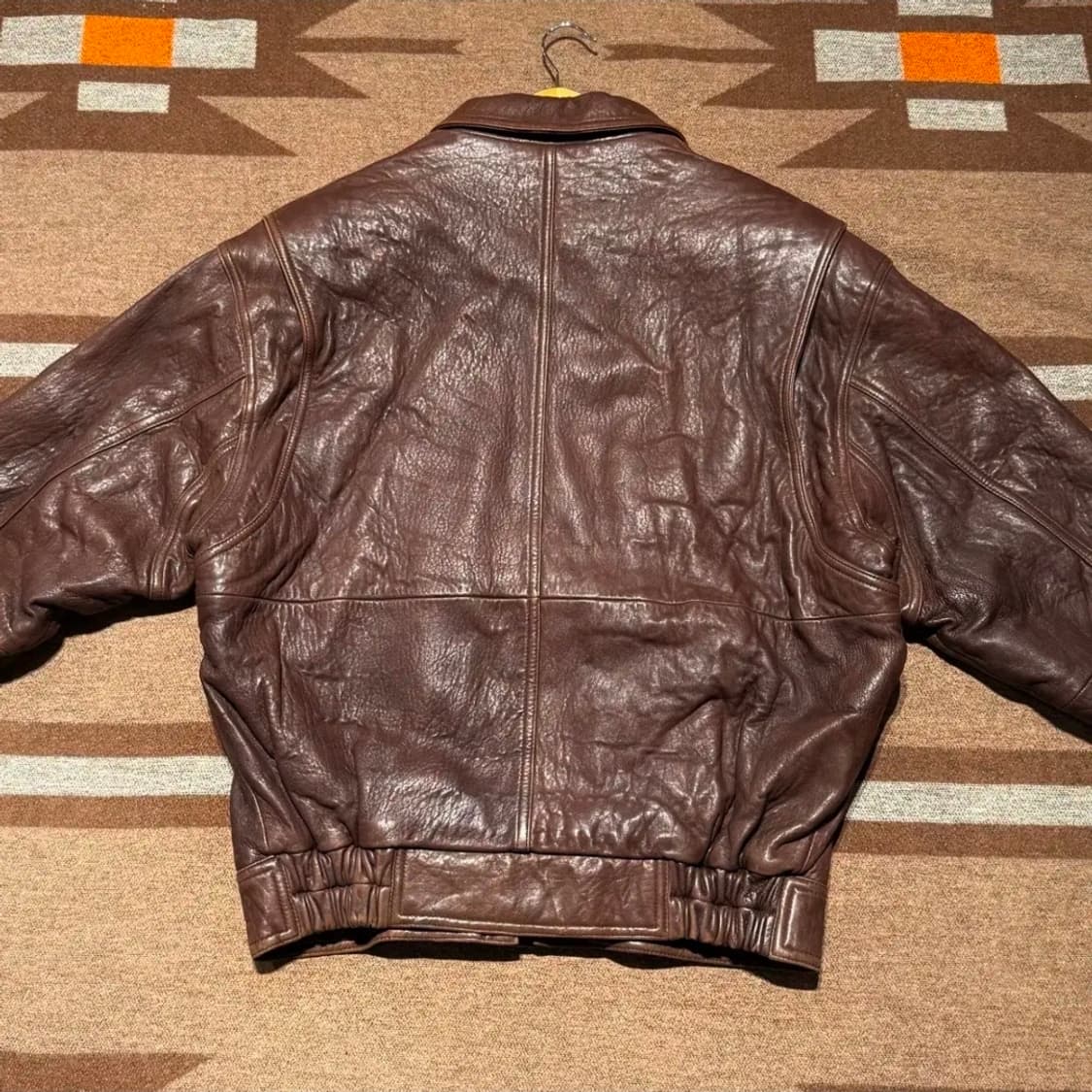 JR 빈티지 헤비 양가죽 A-2 레더 자켓 L 105 브라운 상품이미지3