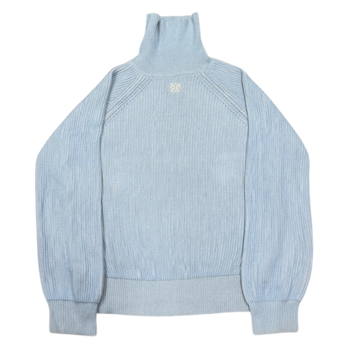 세터 베로나 투톤 터틀넥 니트 소프트 블루 M 상품이미지2