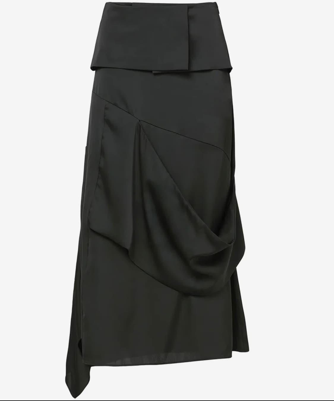 플레어업 드레이프 레이어드 맥시 롱스커트 블랙2웨이프릴언발트임검정치마미디 상품이미지6