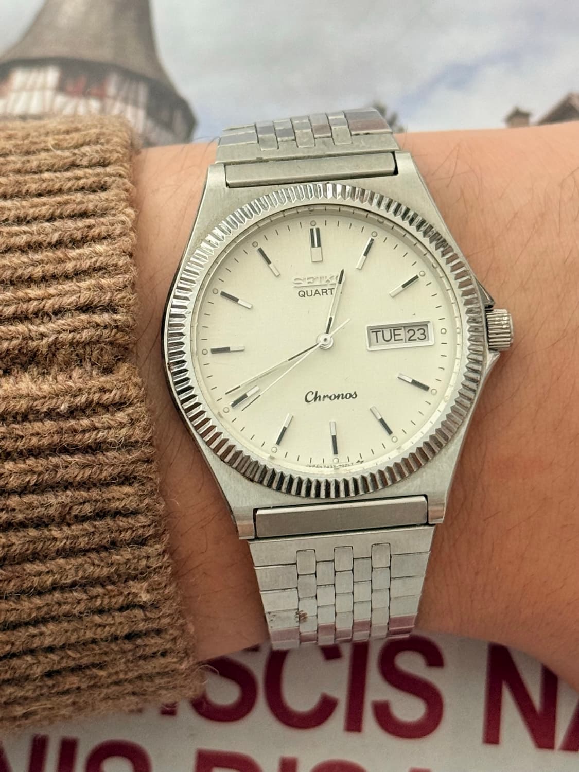 Seiko 세이코 쿼츠 Chronos 플루티드 베젤 Day-Date 19 상품이미지9