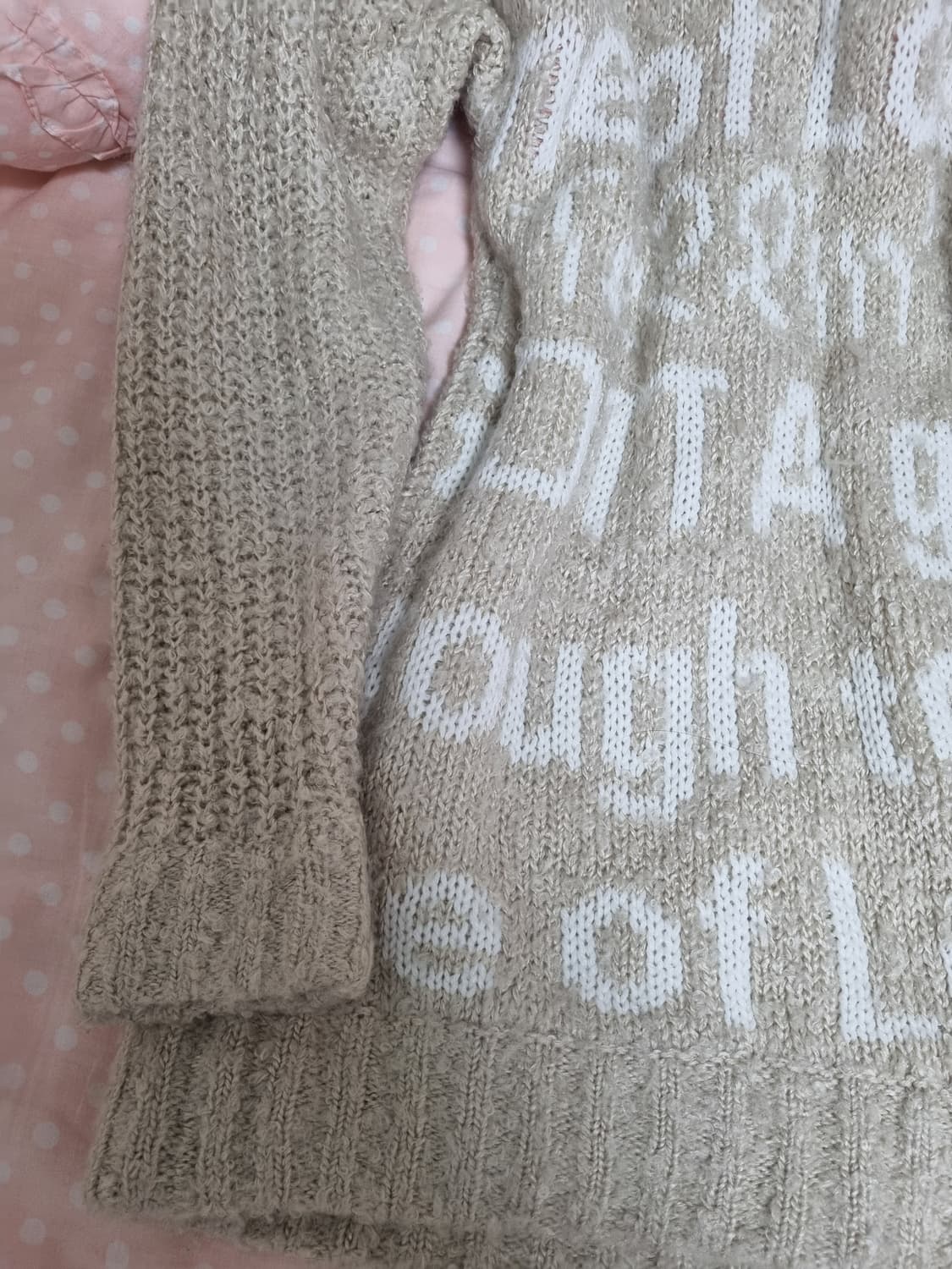 리즈리사 레터링 하트 큐빅 리본니트 라떼갸루 히메갸루 핀터레스트 엑시즈팜 상품이미지5