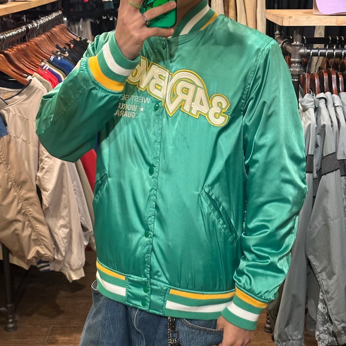 [IM] 리얼보이스 봄버자켓 그린 상품이미지3