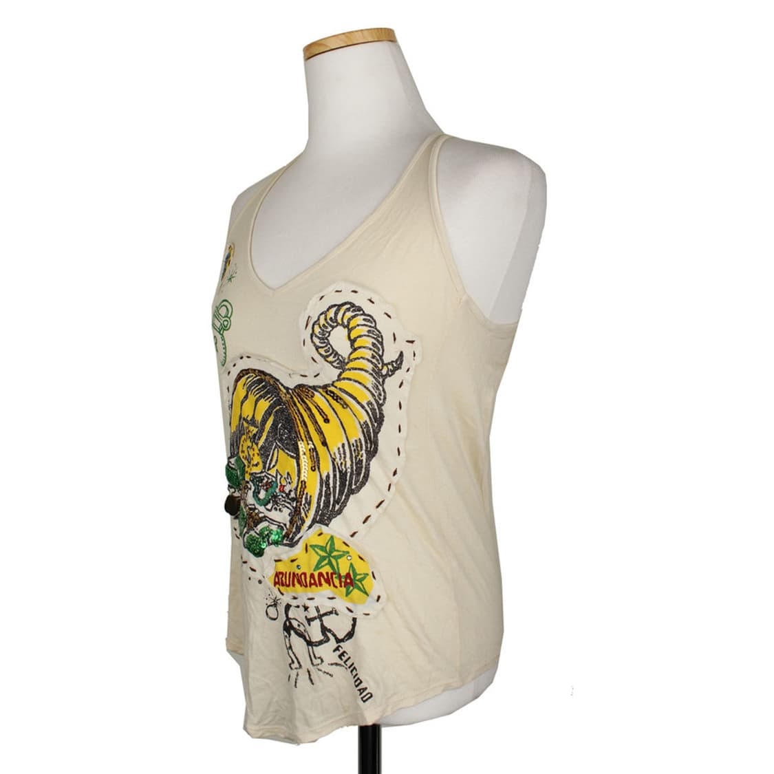 미스식스티 아이보리 아플리케 민소매 상의(S) 상품이미지2