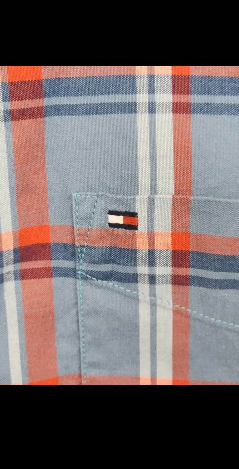 (L) 타미힐피거 남방 체크 셔츠 토미 로고 포켓  상품이미지4