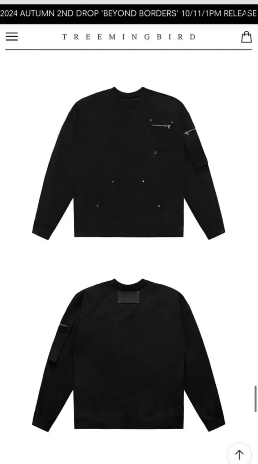 트리밍버드 맨투맨 블랙 상품이미지2