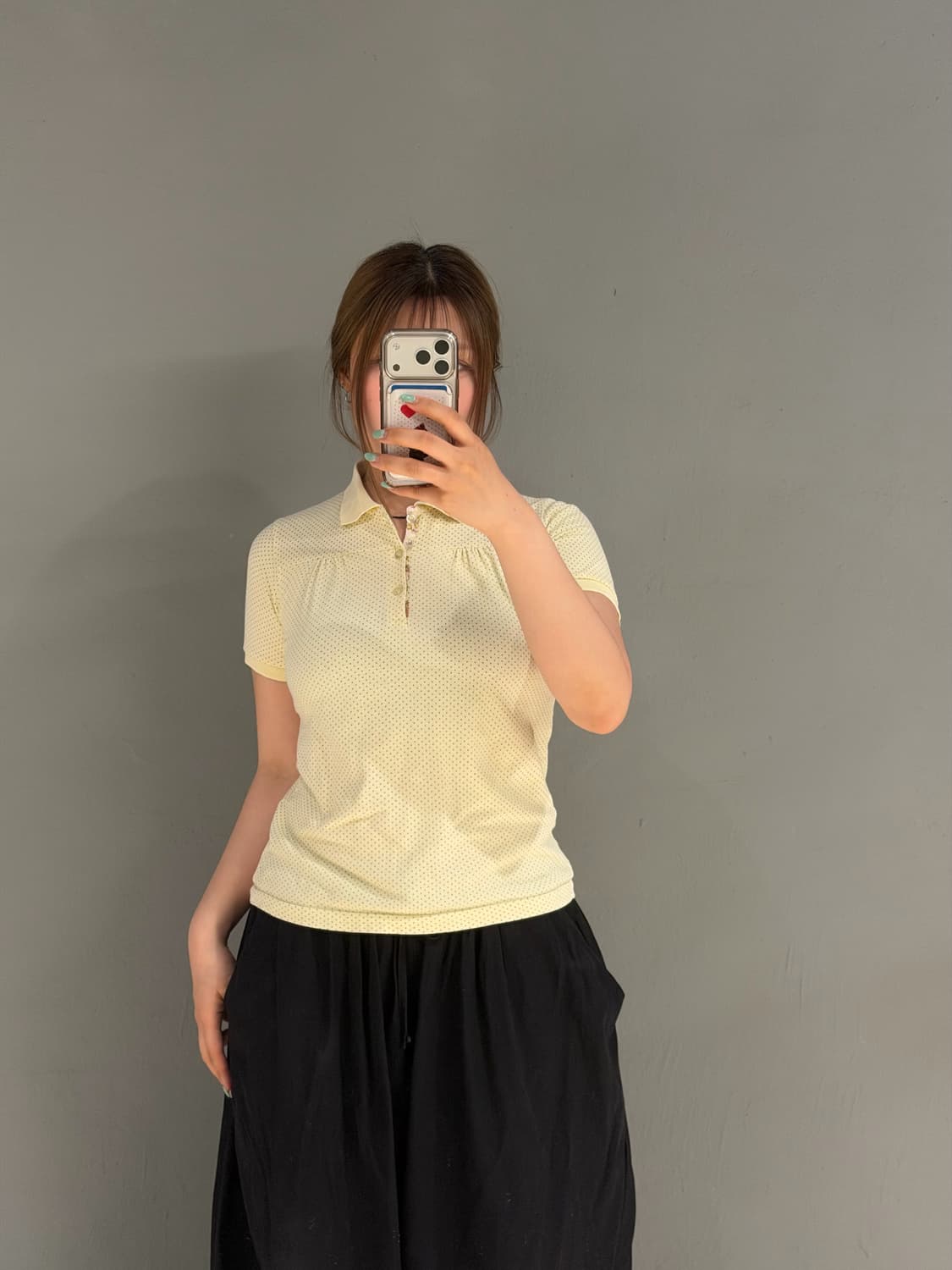yellow dot pattern collar tee  상품이미지2