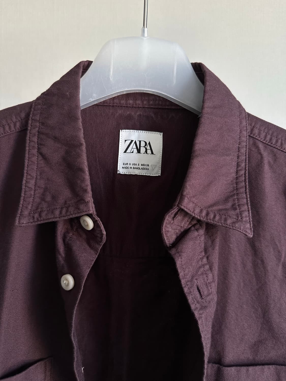 자라 셔츠 버건디  상품이미지2