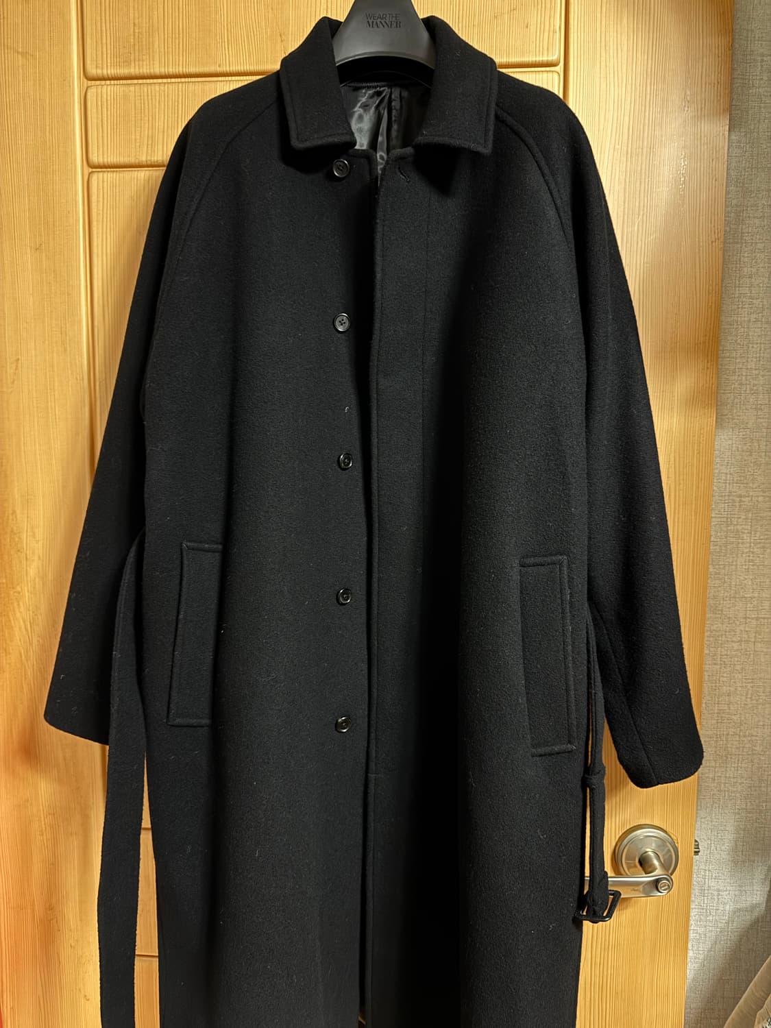 브라운야드 퓨어 울 벨티드 코트 블랙 4사이즈 팝니다 상품이미지5