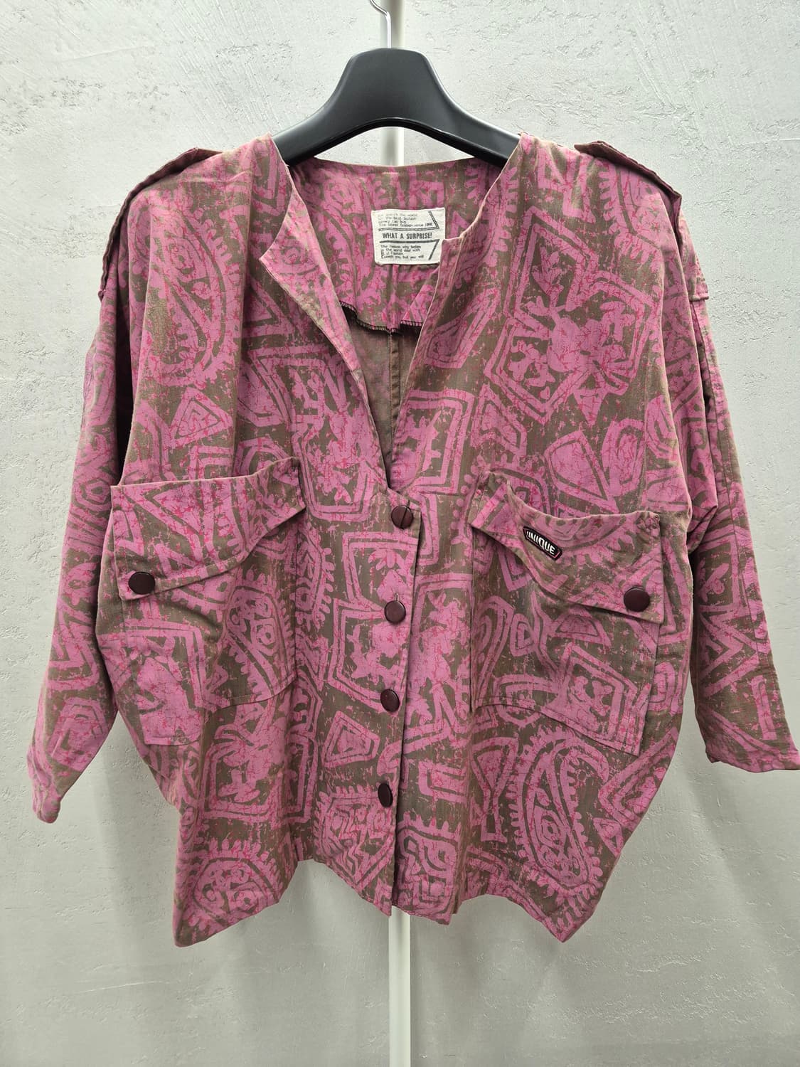 빈티지 유니크 패턴 핑크/브라운 자켓 상품이미지2