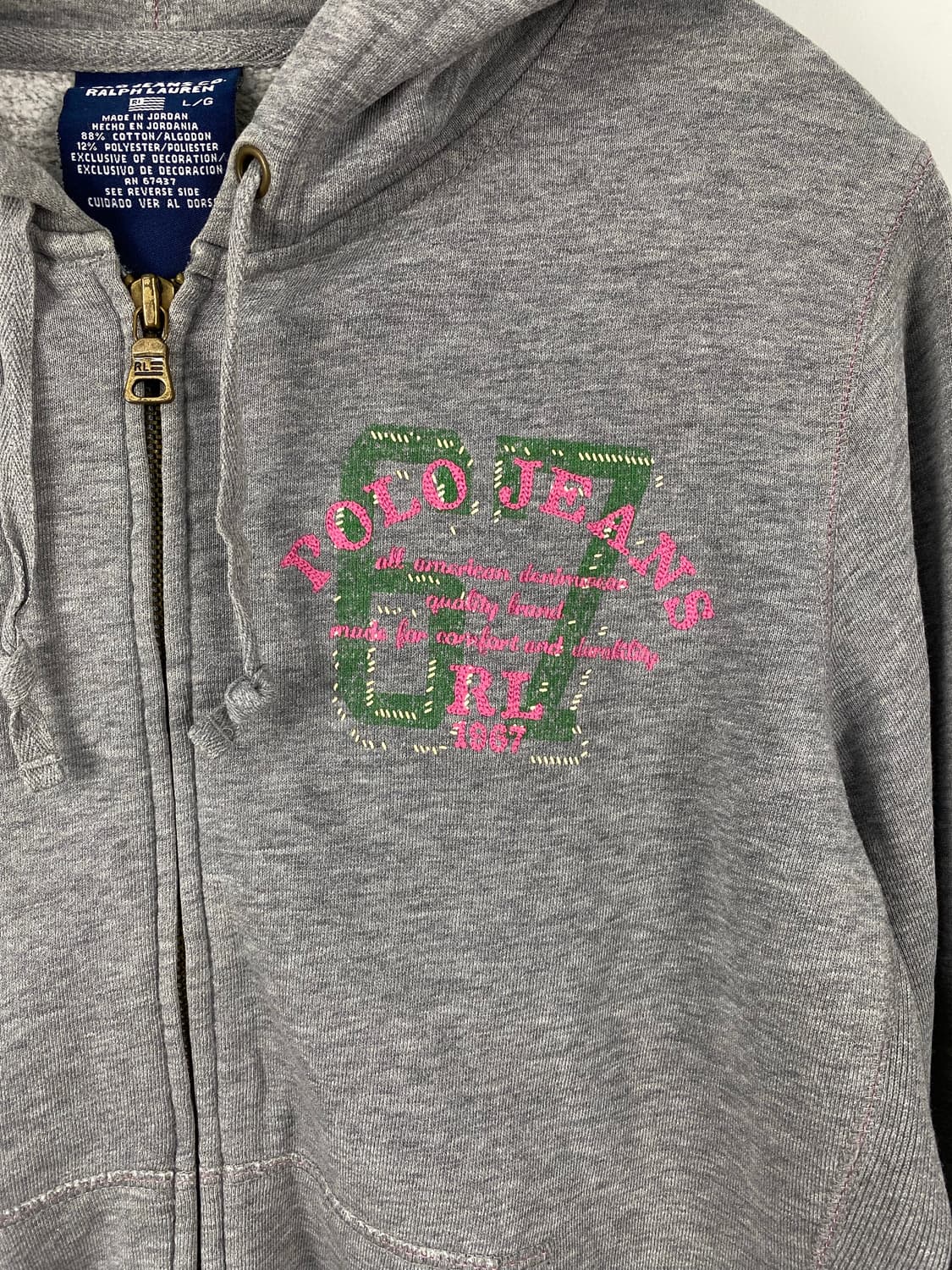 폴로 진스 랄프로렌 사이드로고 후드집업 L <519> 상품이미지4